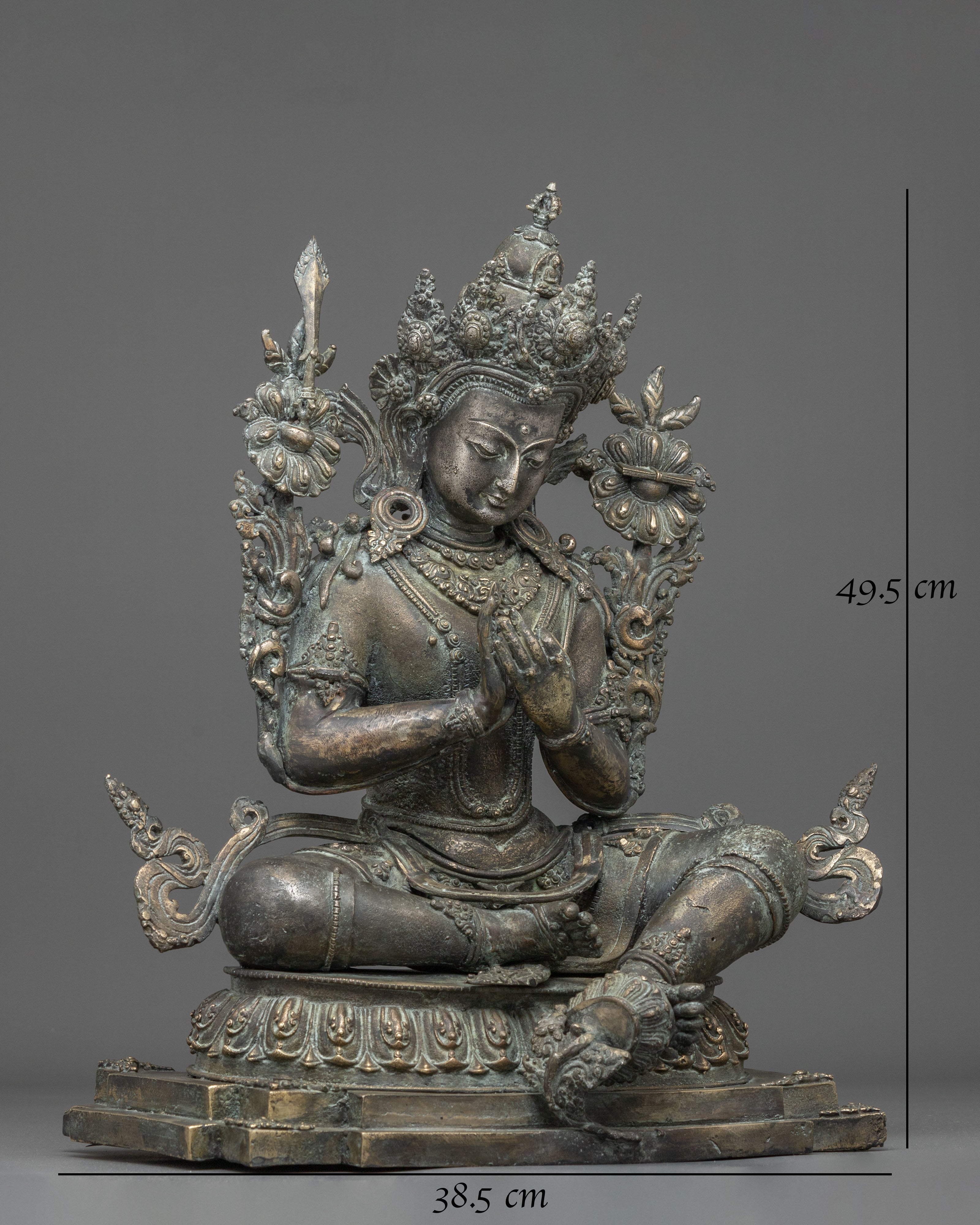Tikshna Manjushri Spiritual Copper Statue | Antique Finish