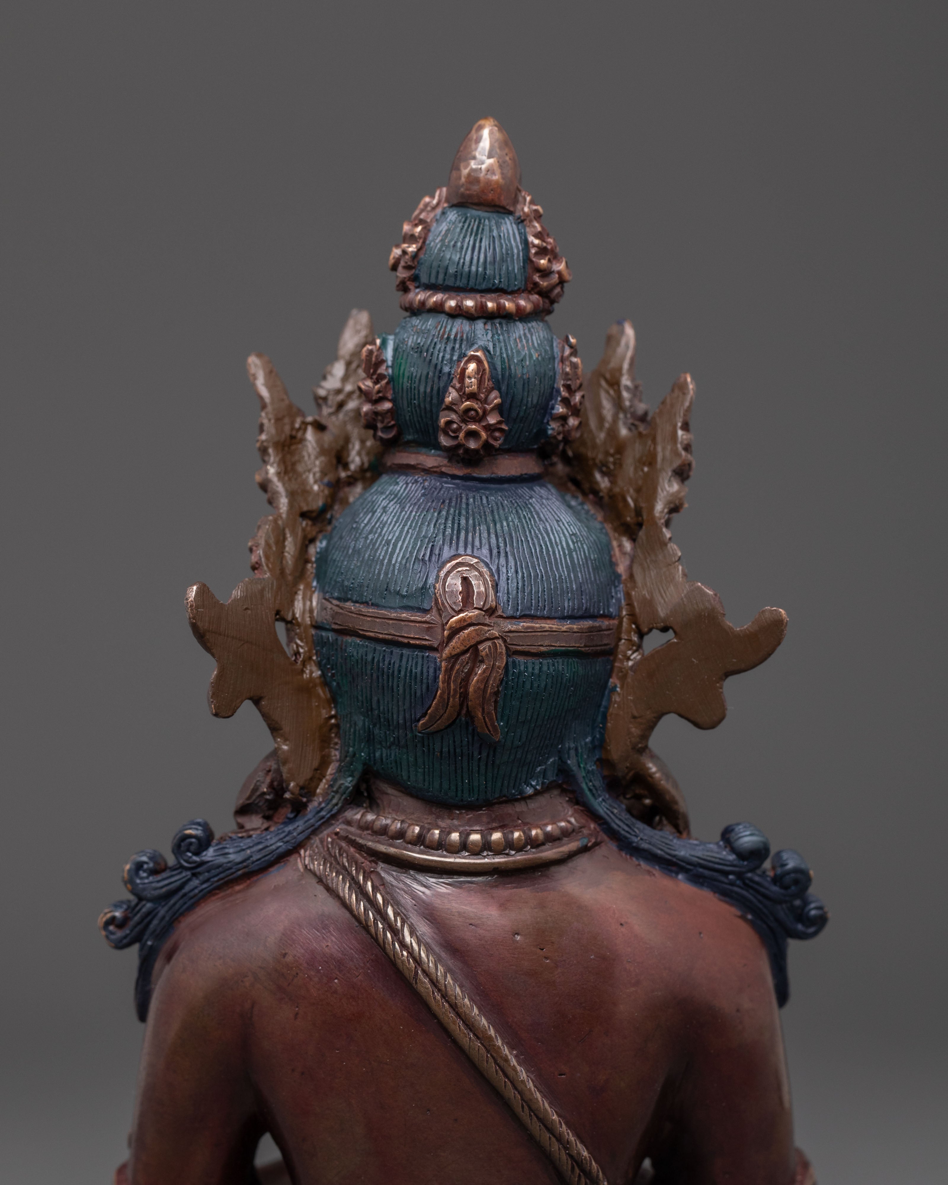 A tranquil Buddha Vairocana Copper Statue | Oxidized Finish
