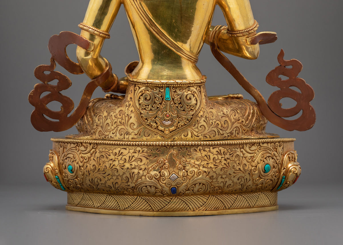 Vajrasattva Statue | Gemstones Adorned 24K Gold Gilded Figurine