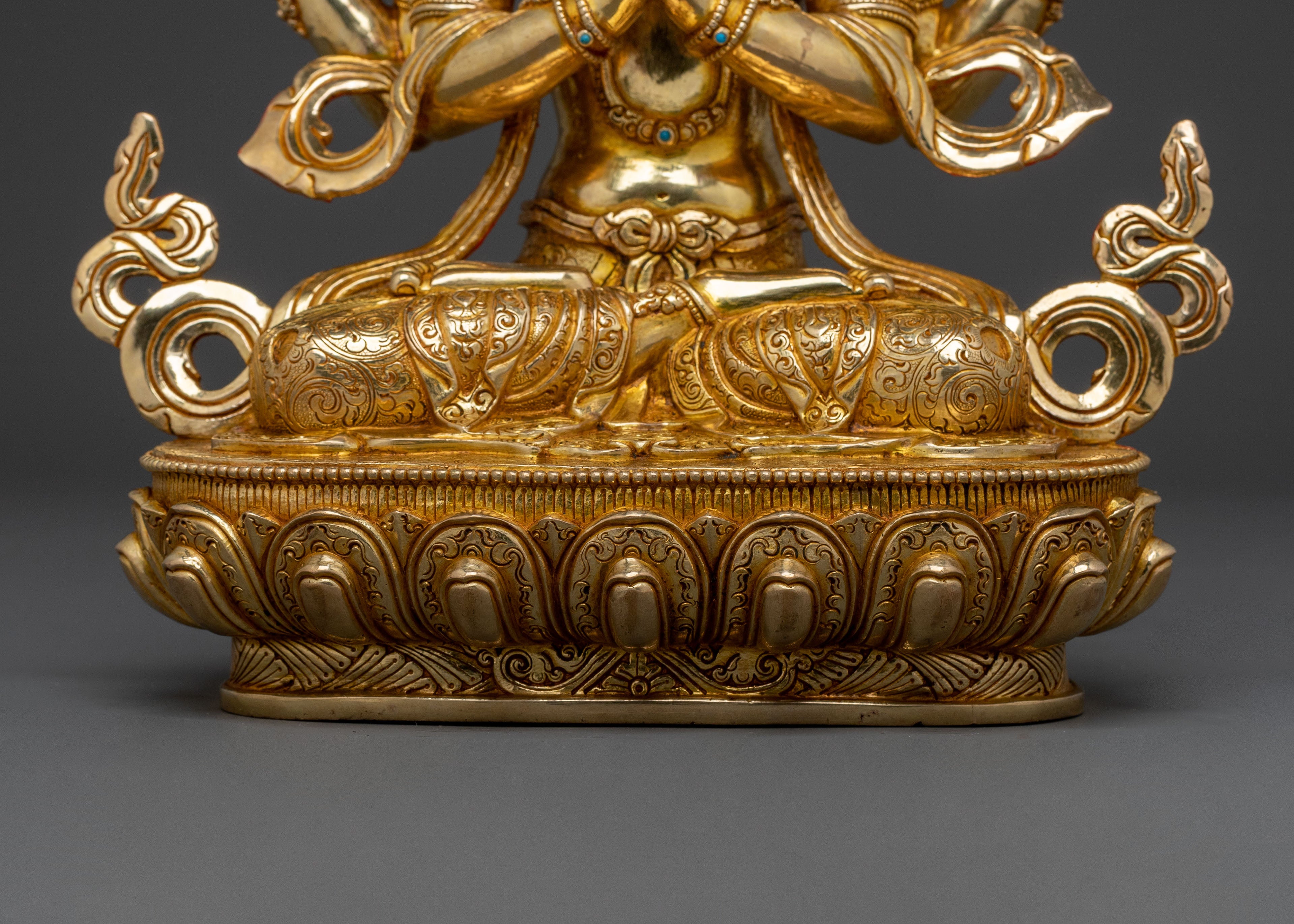 Chenrezig Sacred Statue with Copper Body | Spiritual Power and Protection