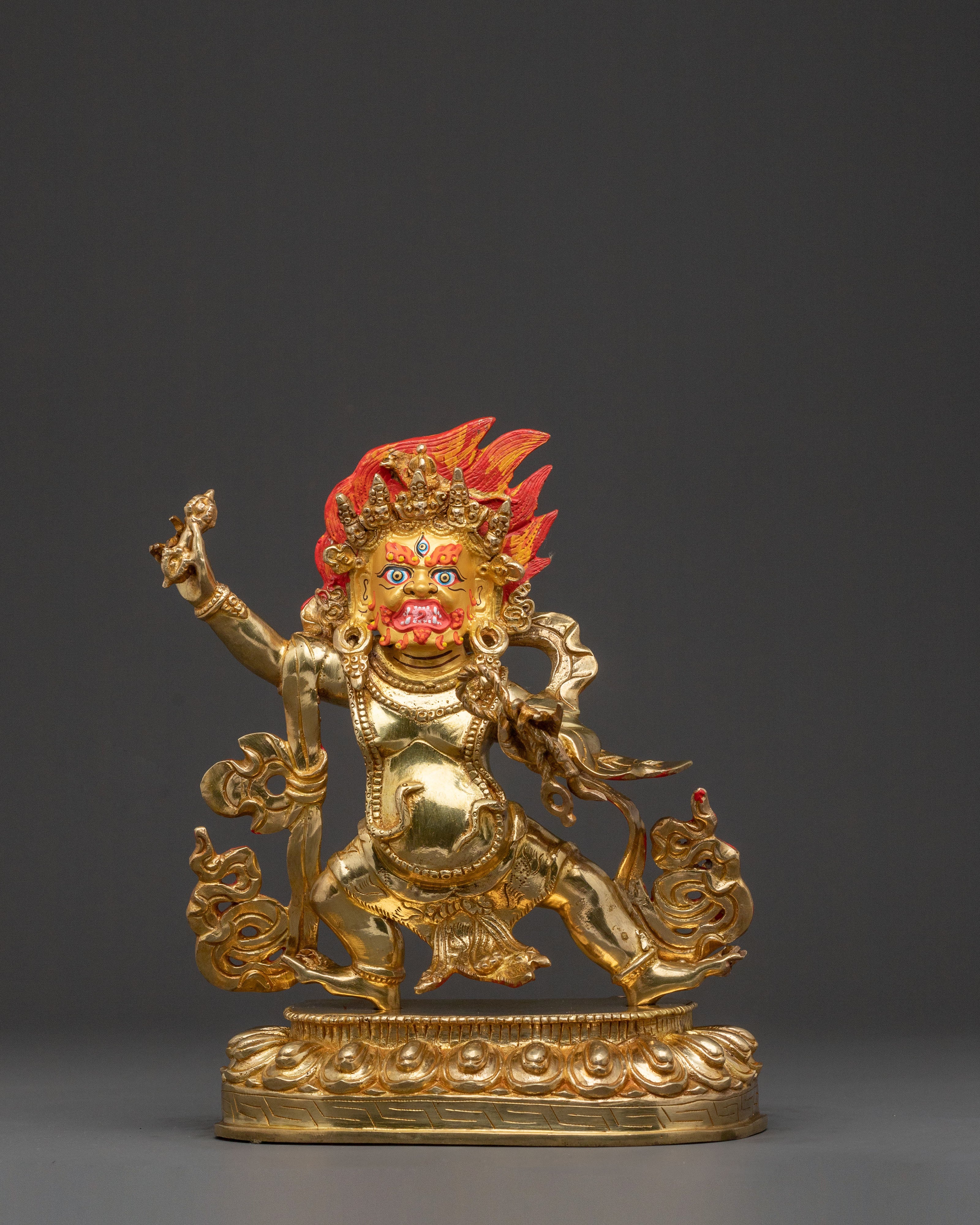 Handcrafted Vajrapani Spiritual Statue - 24K Gold Gilded
