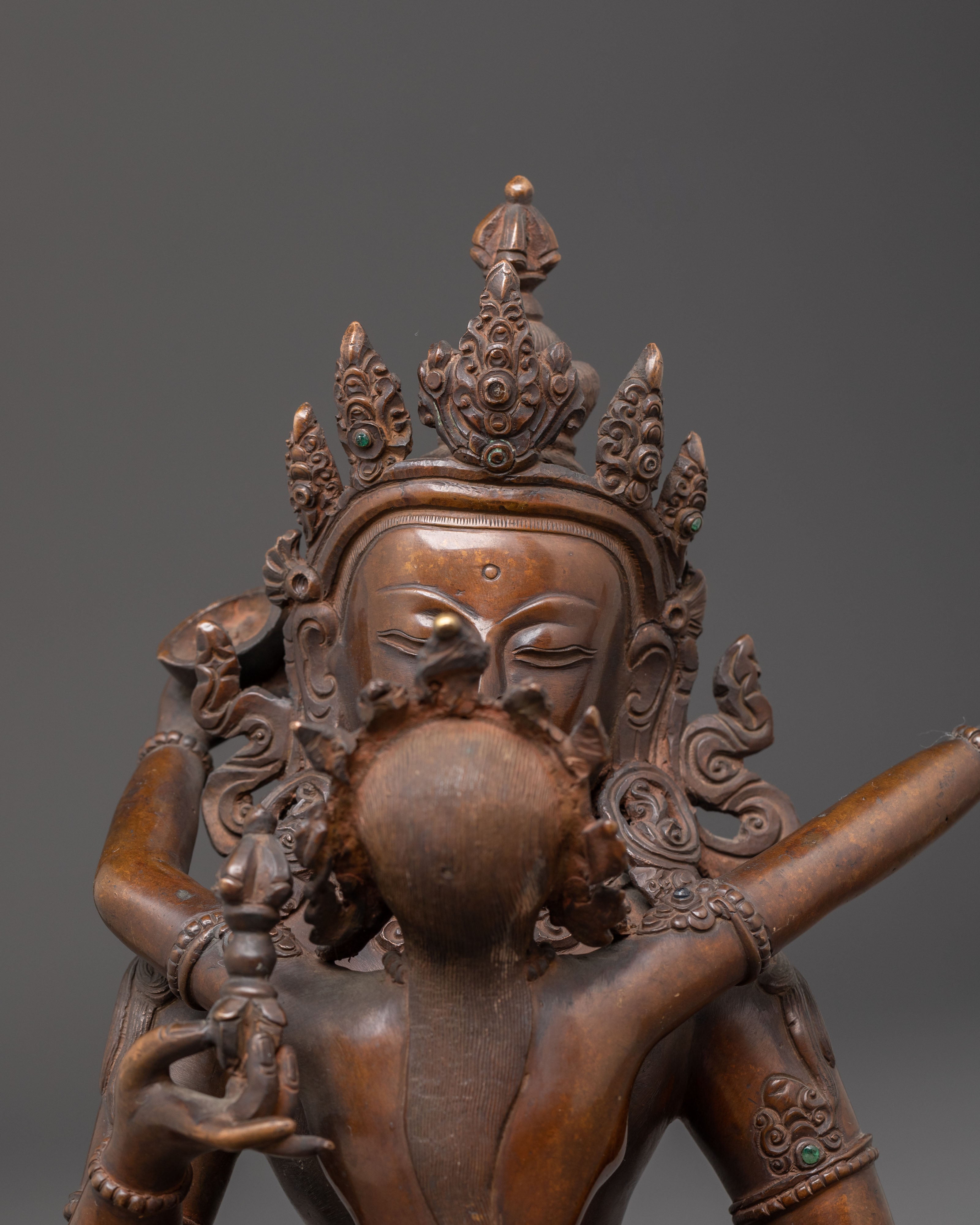 Handmade Sacred Vajrasattva with Consort Statue | Tantric Deity