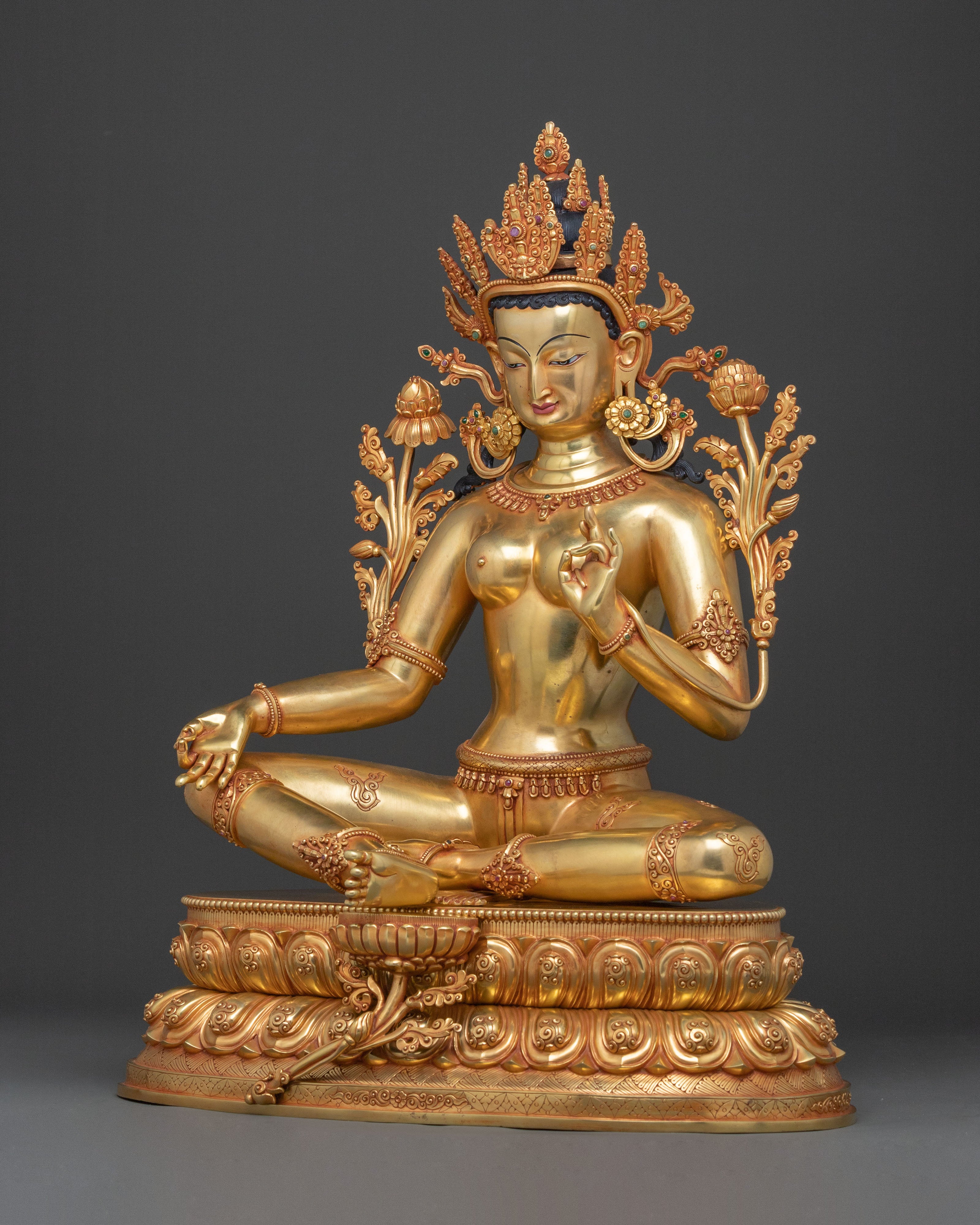 Mother Green Tara Traditional Figure: Altar Decor