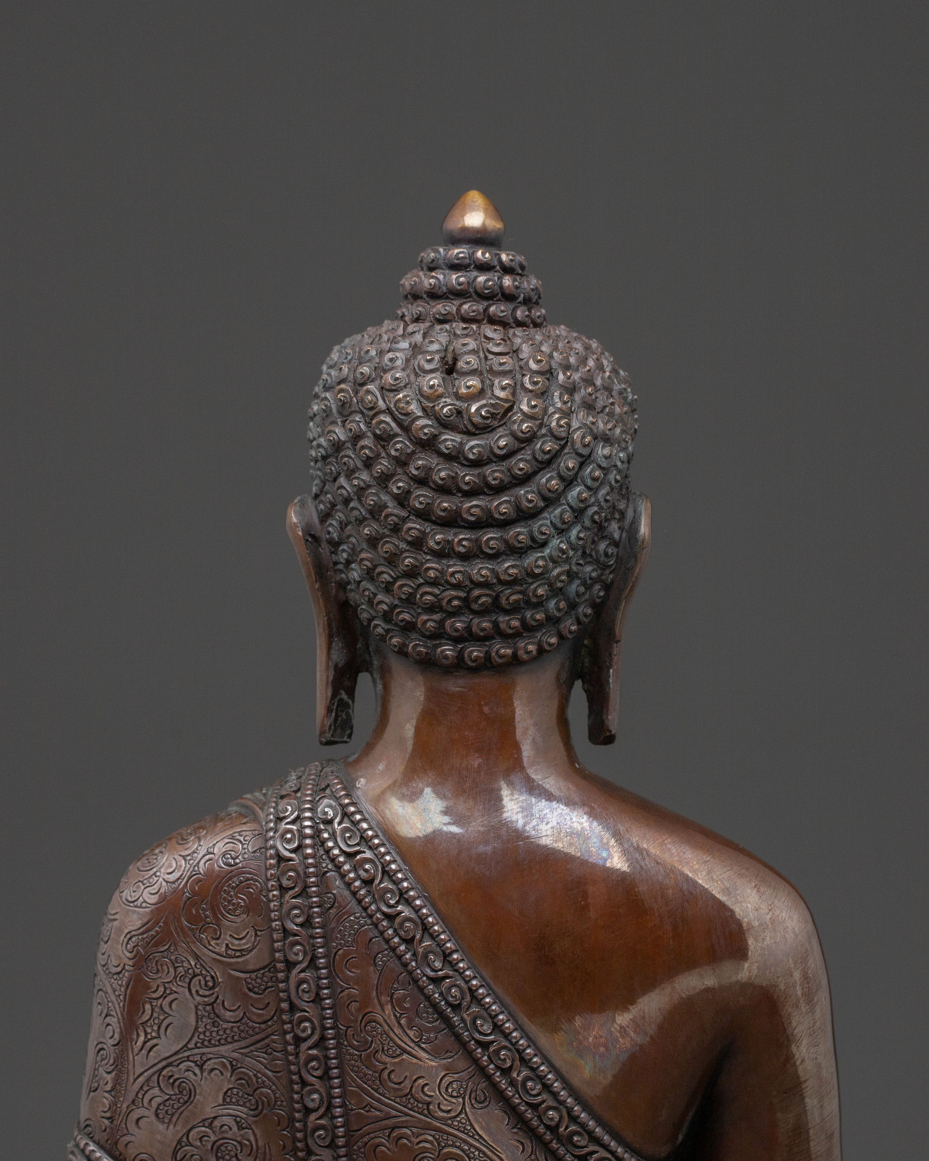 Shakyamuni Buddha Meditation Statue in Oxidized Copper