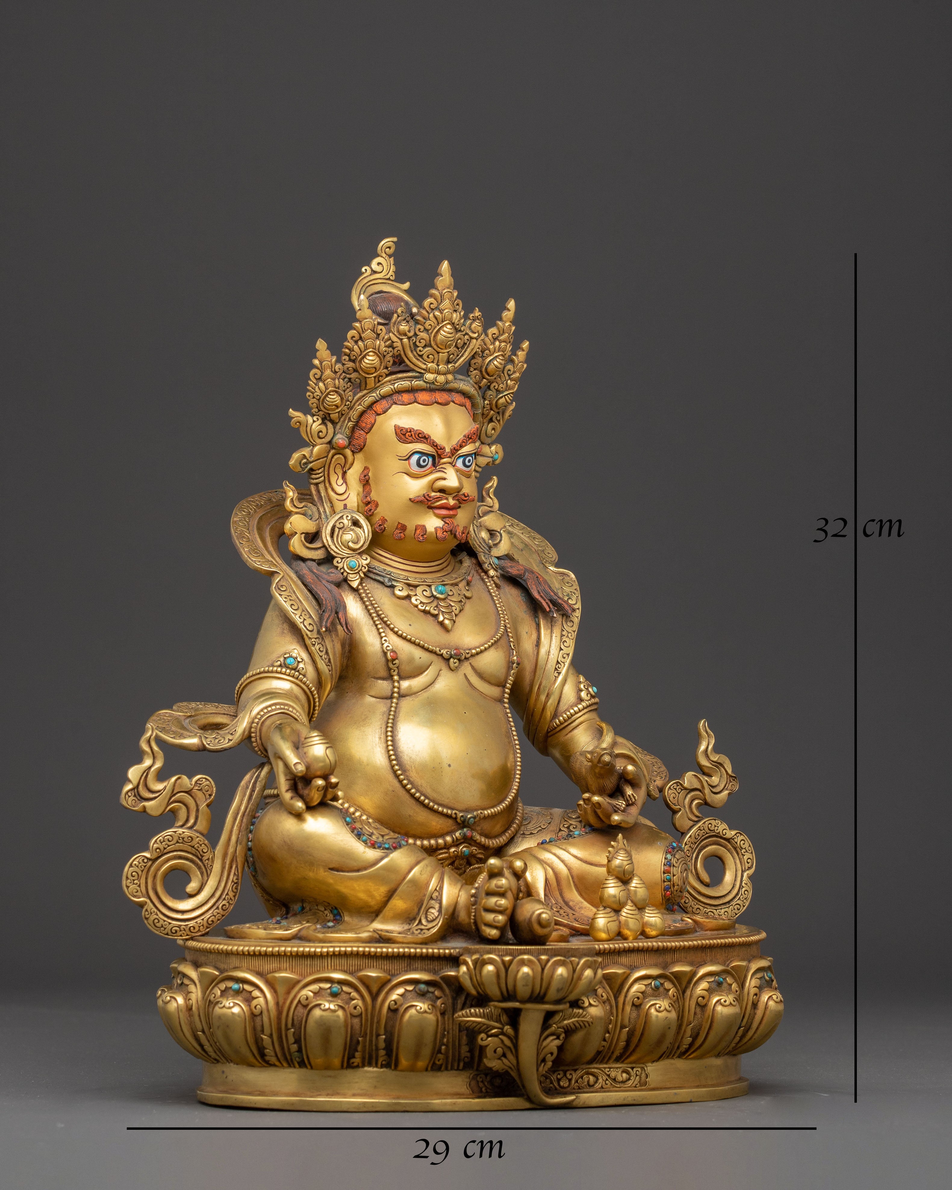 Handmade Figurine of Wealth Icon Dzambhala