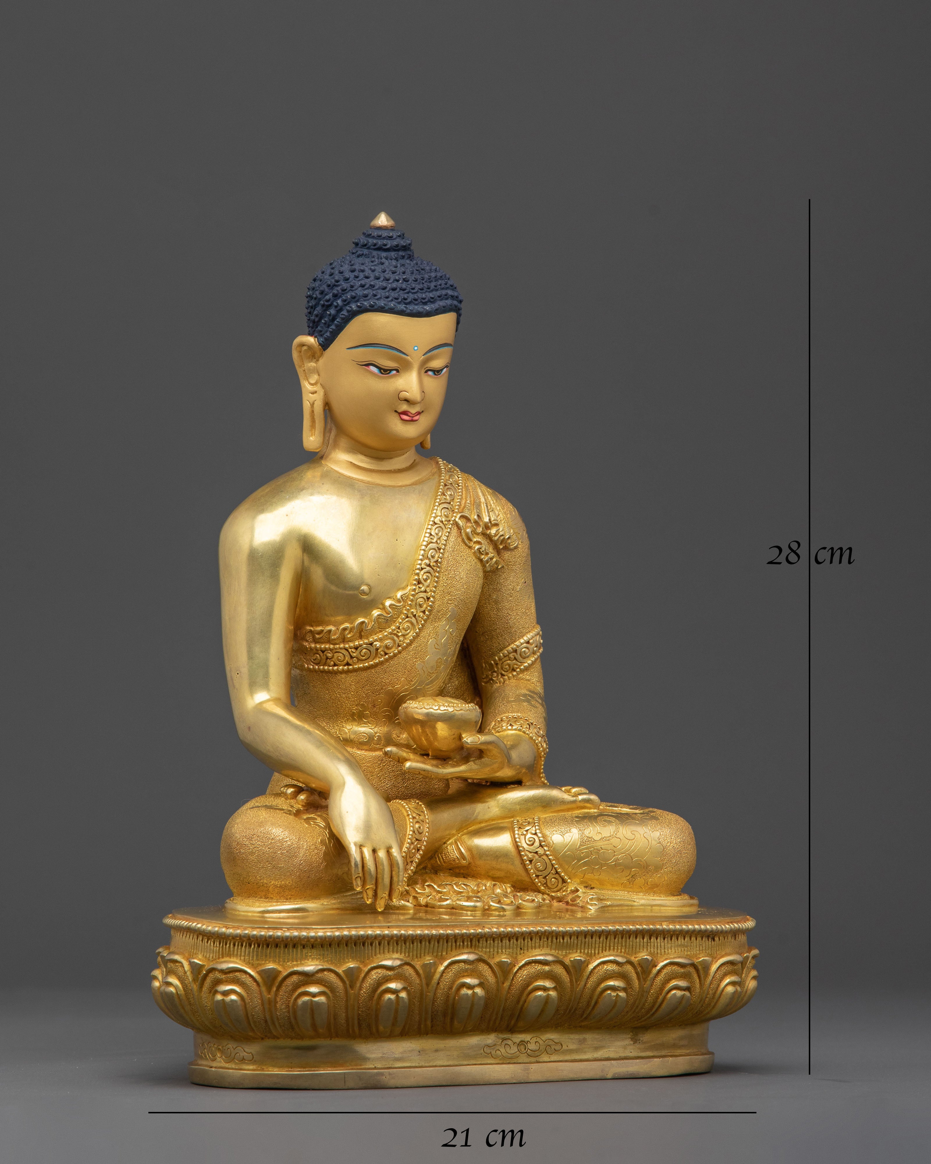 Shakyamuni Buddha Statue | 24K Gold Gilded Icon