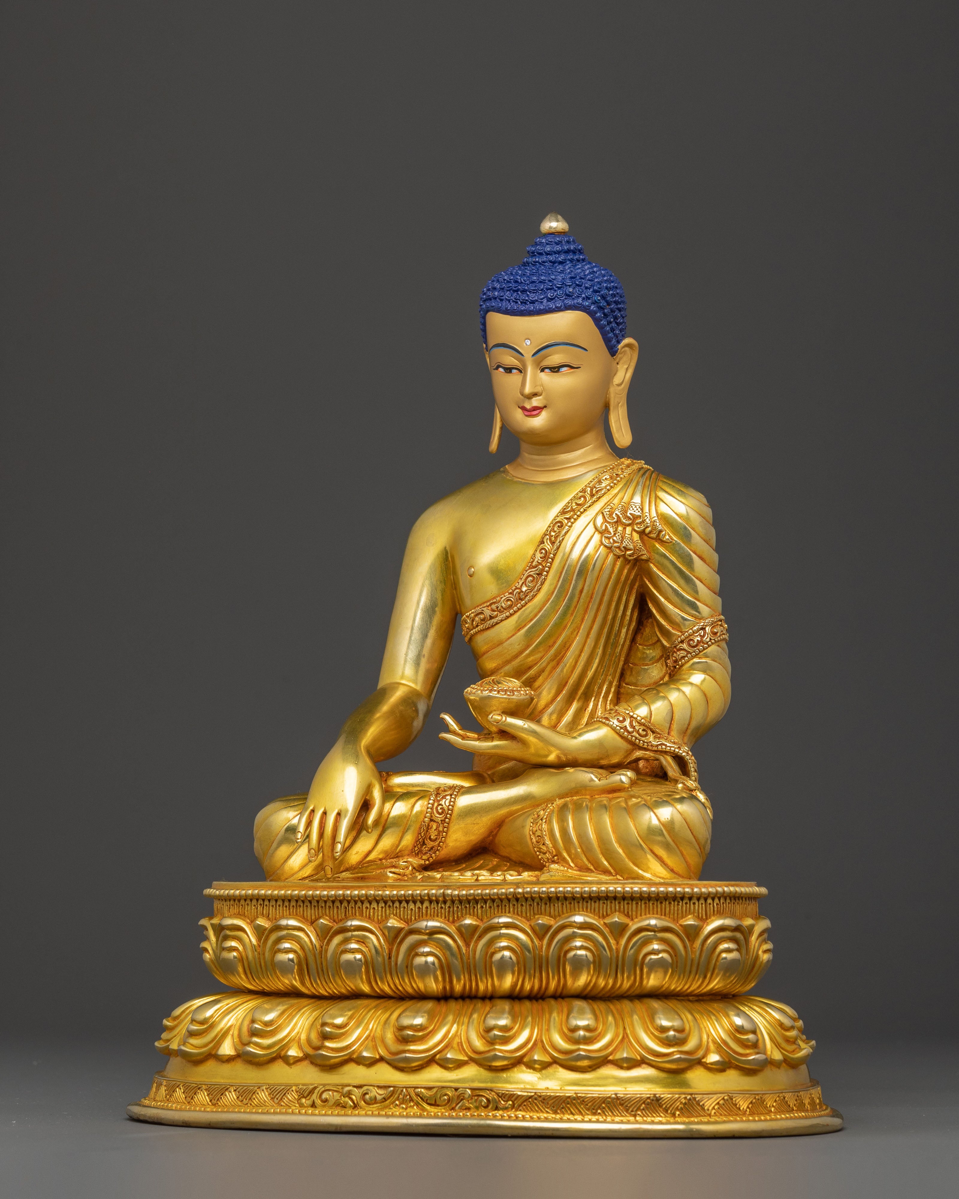 Shakyamuni Buddha Statue — 24K Gold Gilded Serenity