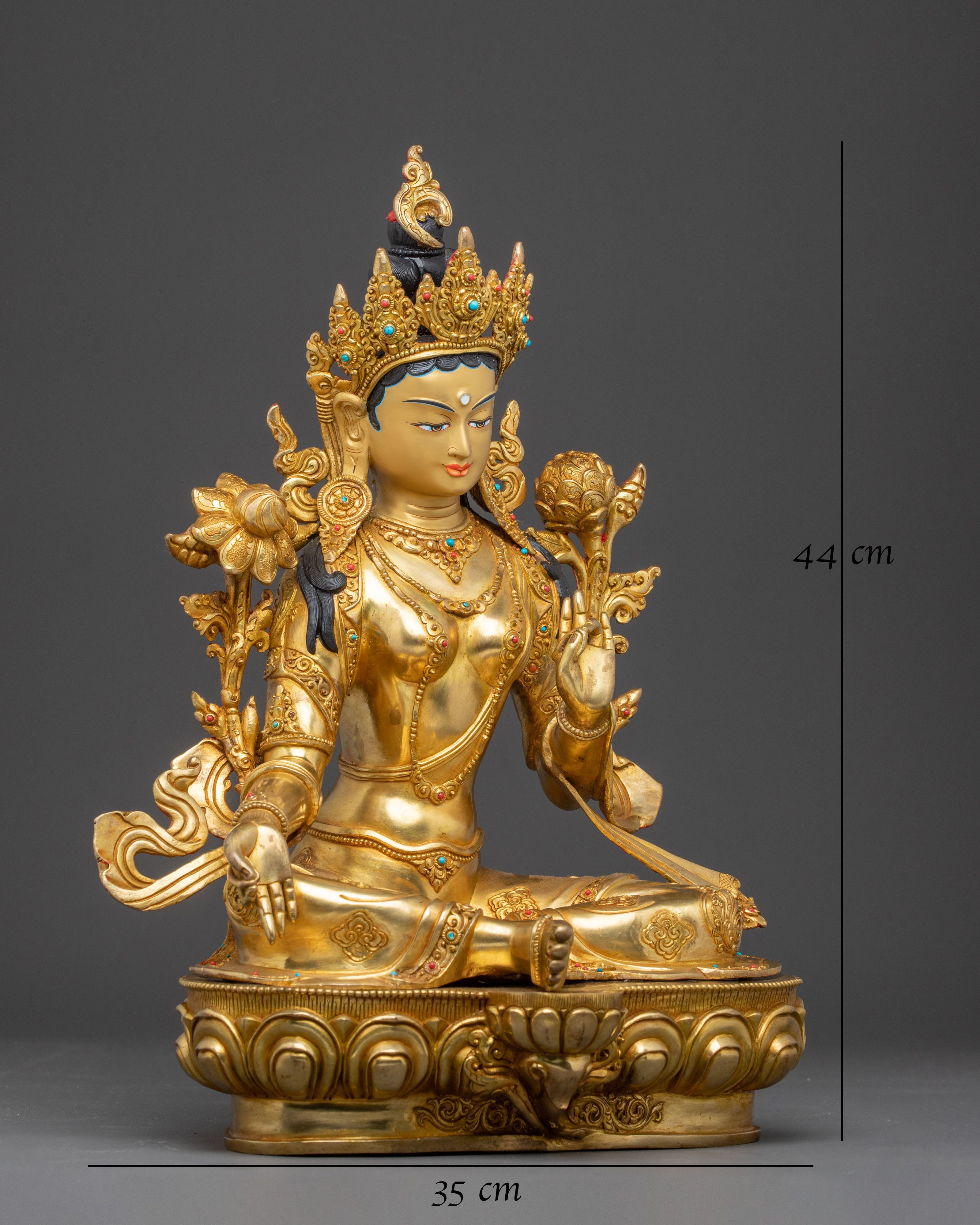 Handcrafted Beautiful Statue of Mother Green Tara | Buddhist Goddess of Compassion