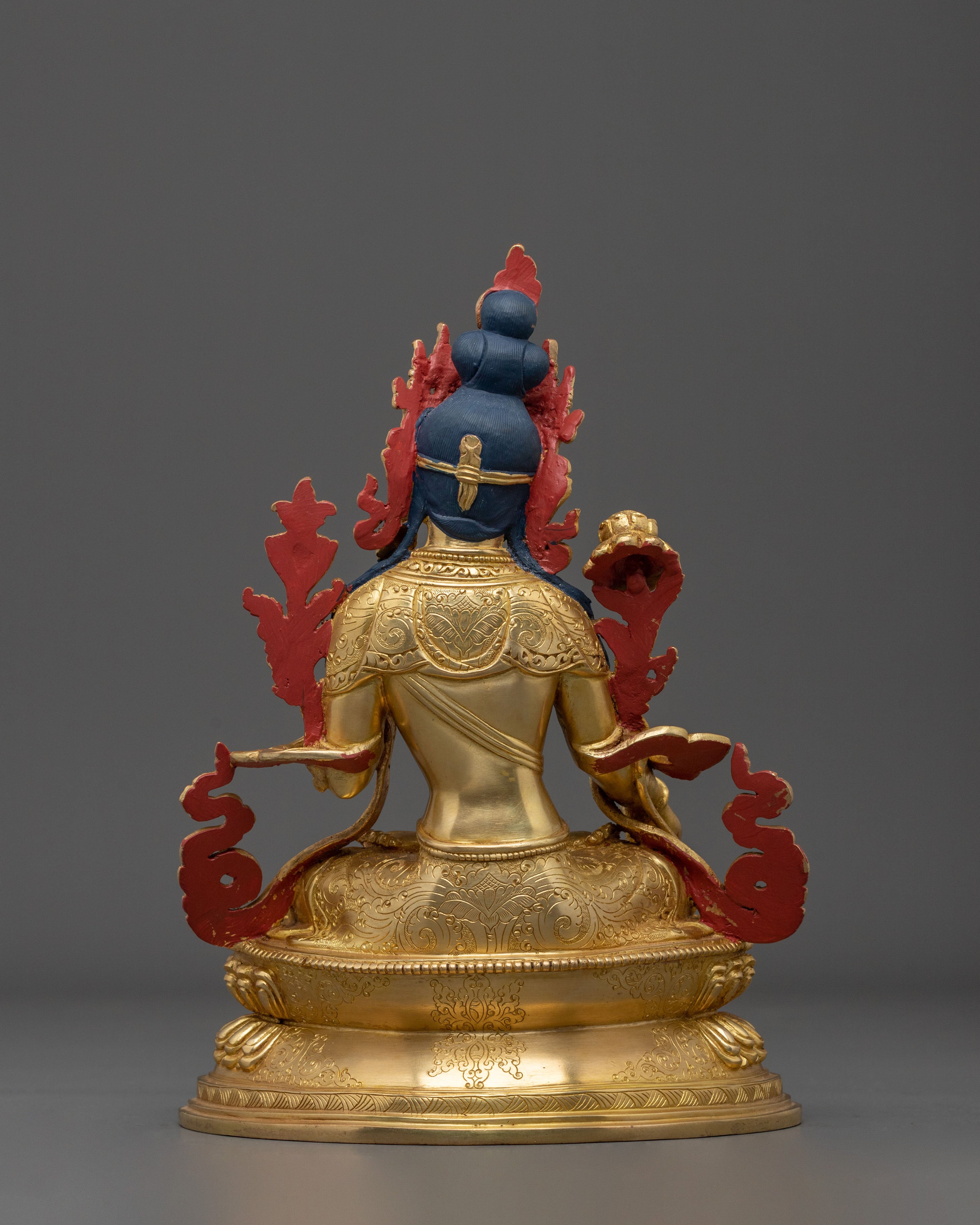 Tibetan Goddess | White Tara Sculpture Gilded in 24K Gold