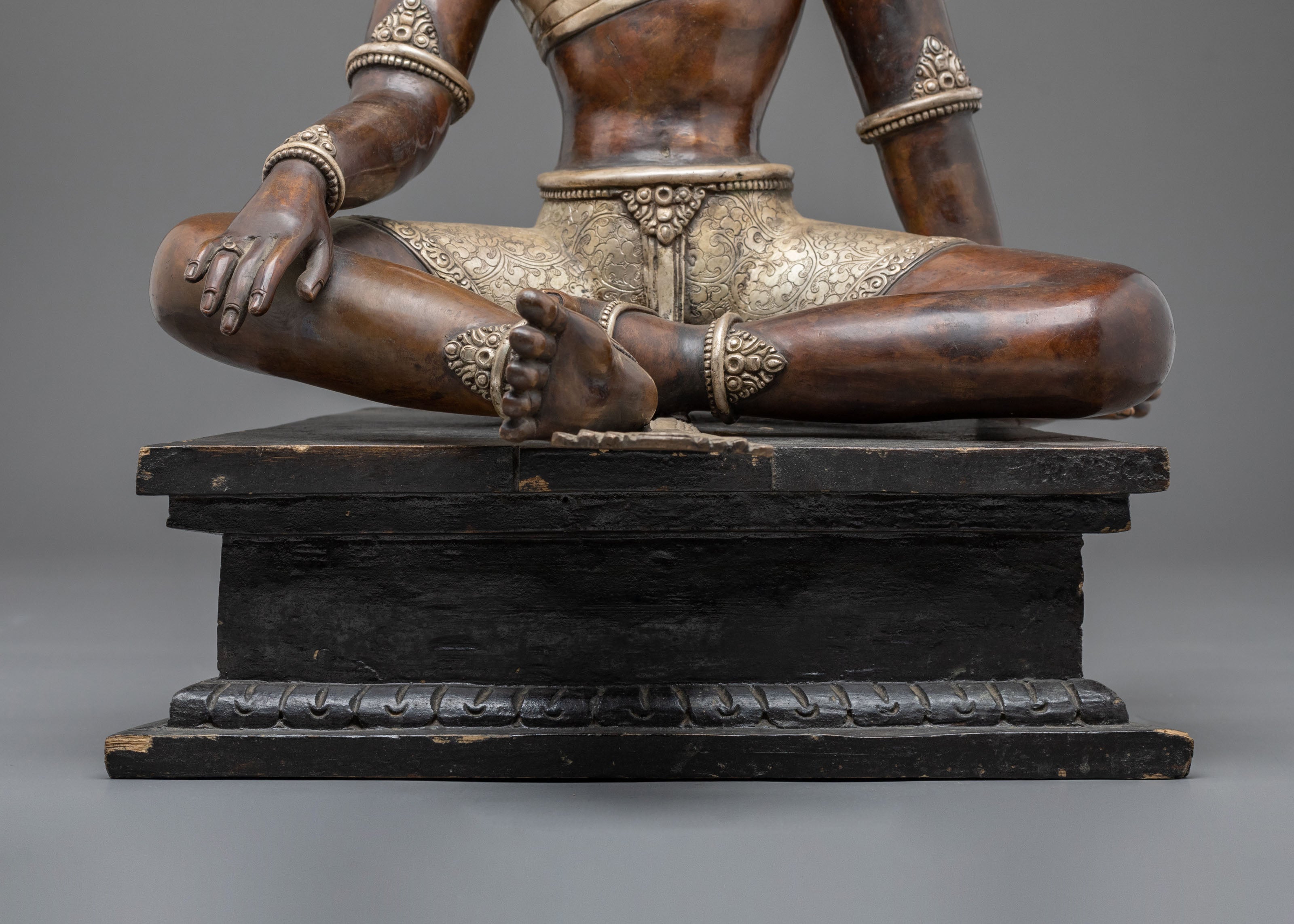 Parbati Devi Statue: Oxidized Copper & Silver Plated