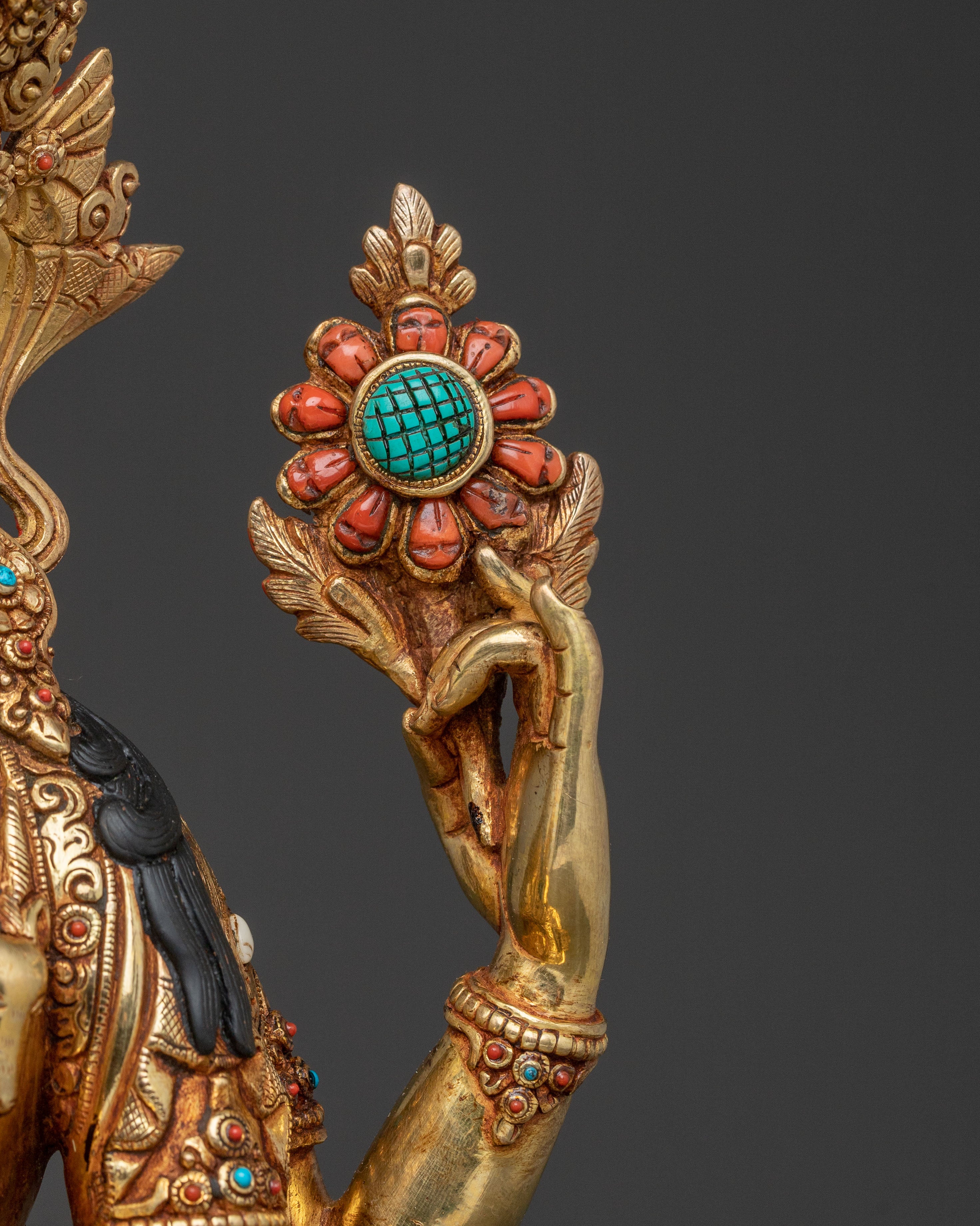 Chenrezig Altar Statue - 24K Gold Gilded