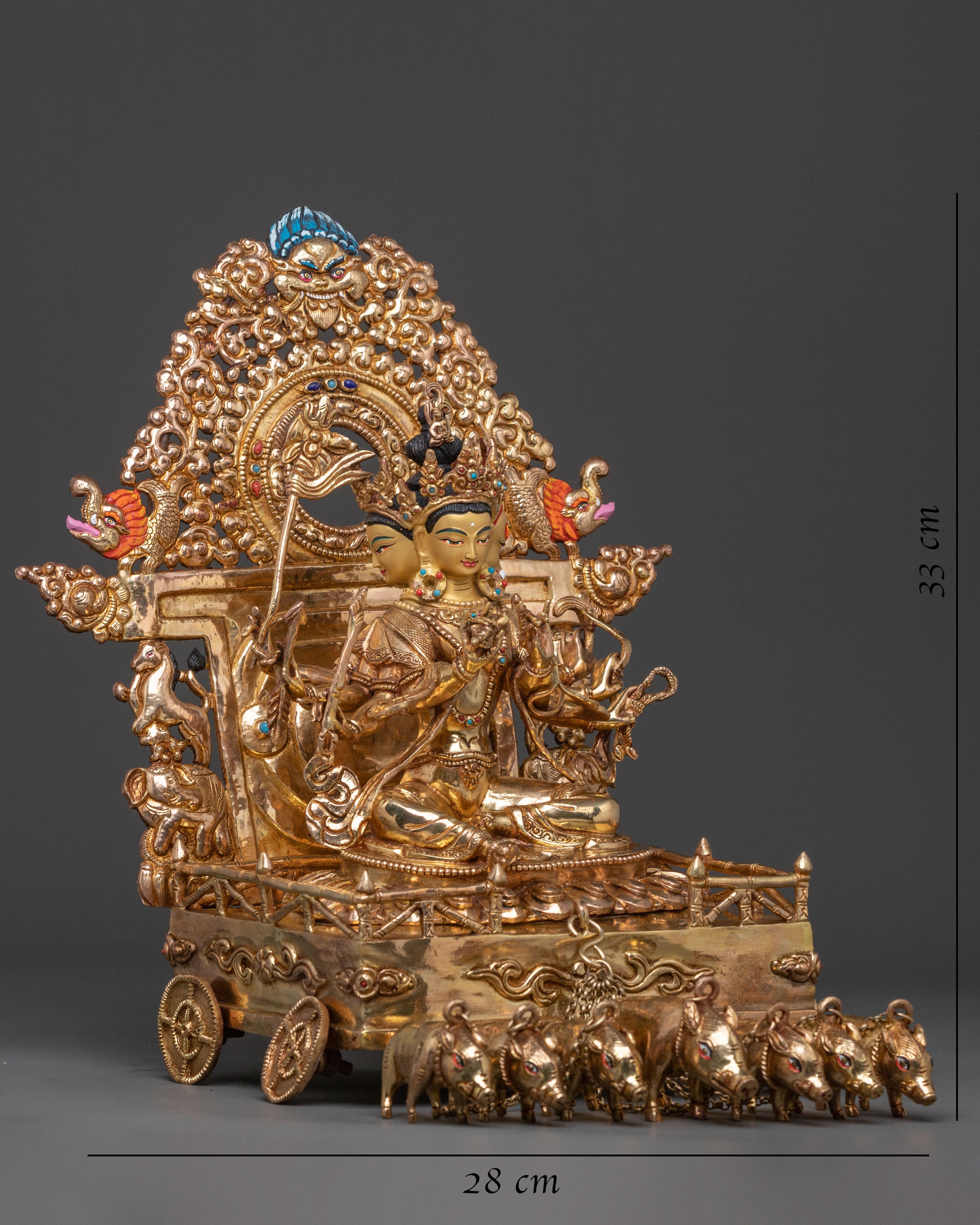 Goddess Marichi Statue with 24K Gold Gilding
