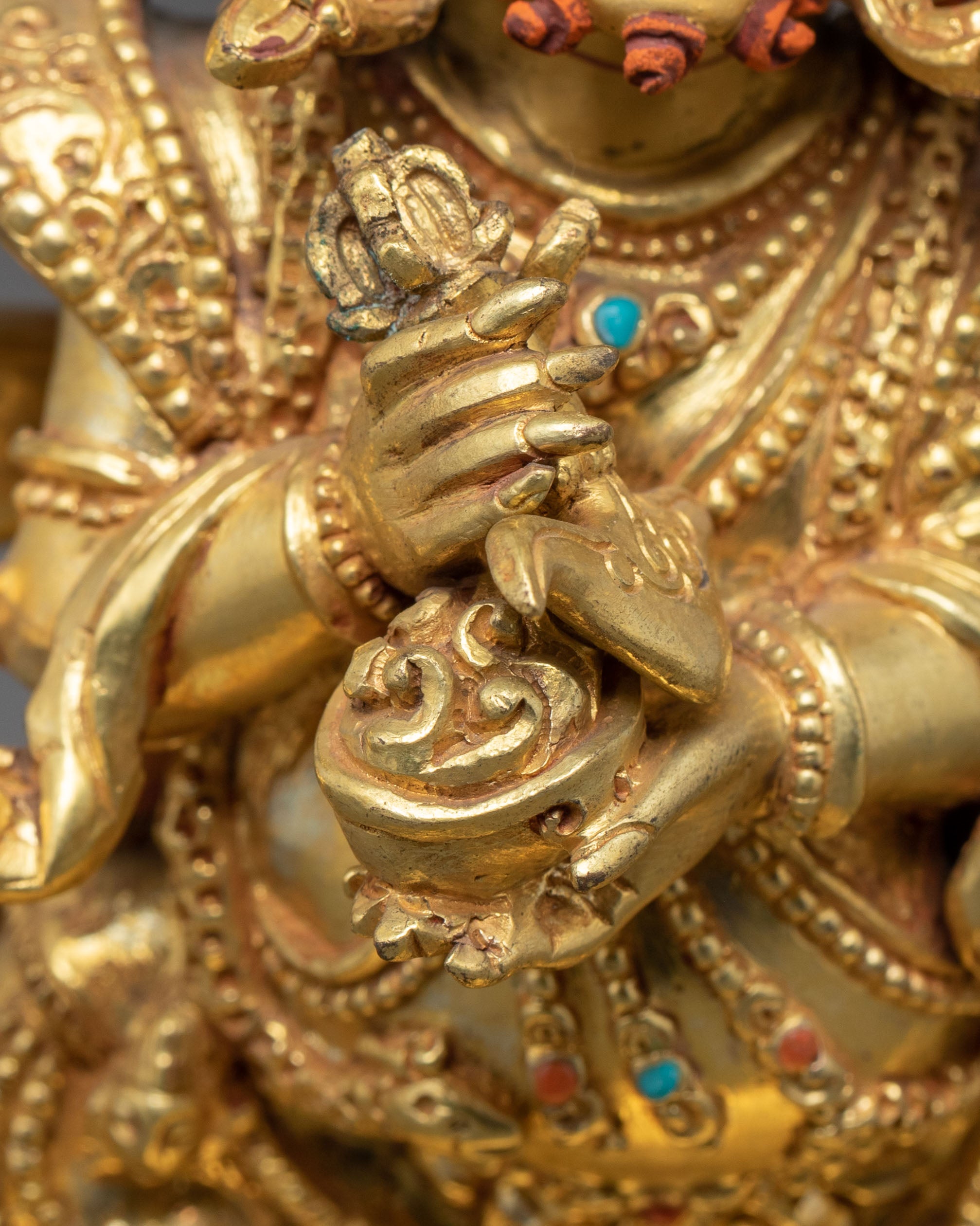 Handmade Four-Armed Mahakal Statue of Protection | Traditional Himalayan Art