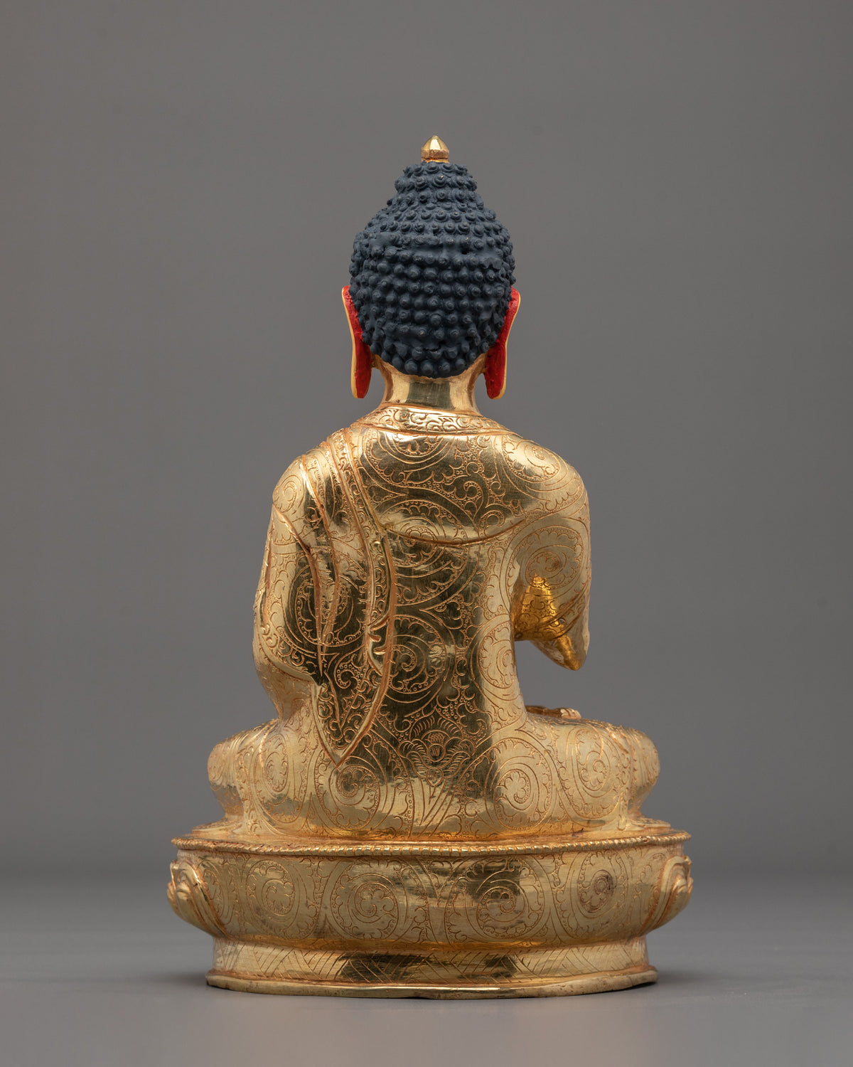 Vairocana 24K Fire Gold Gilded Statue: Radiant Copper Divinity