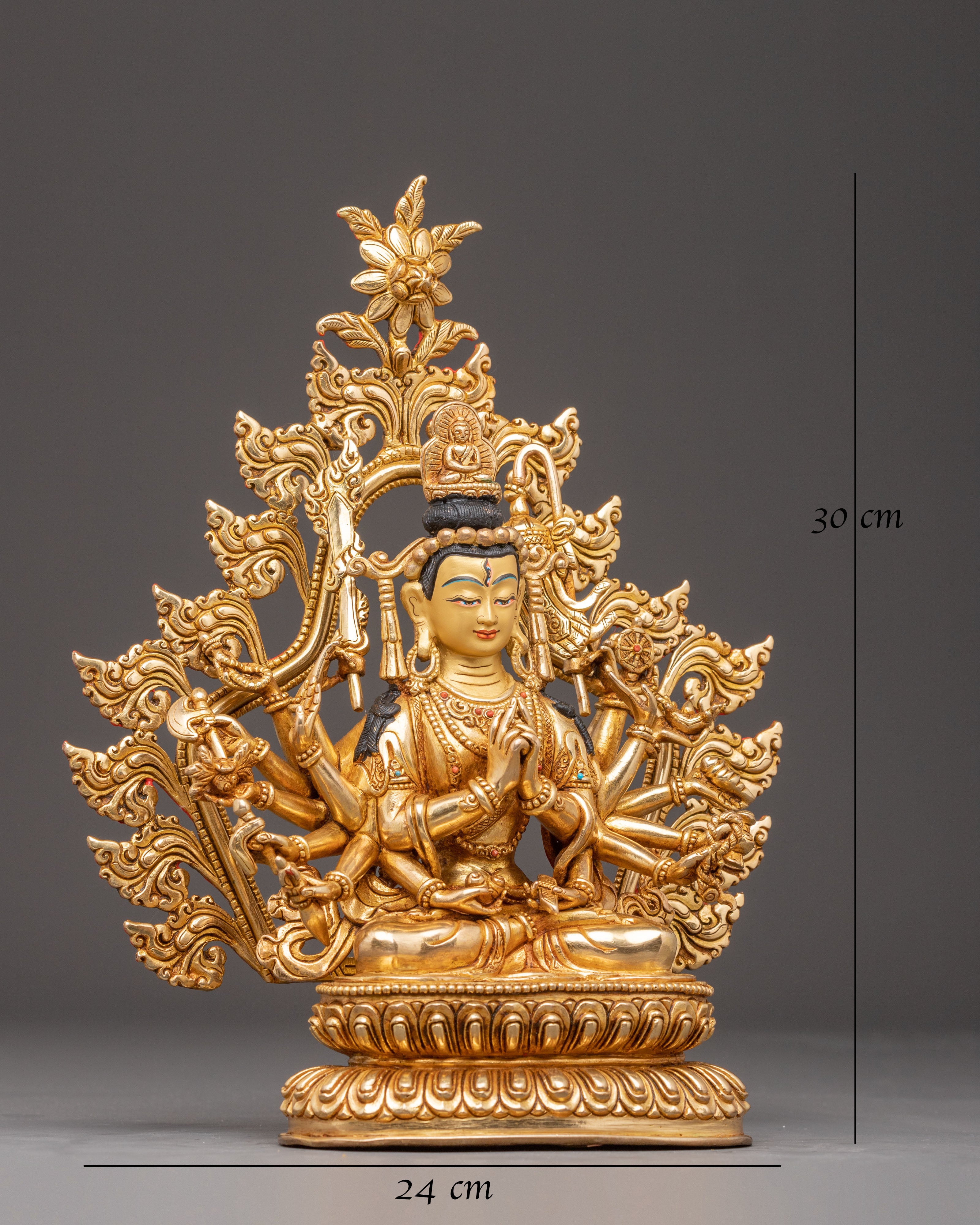 Handmade Golden Statue Of Chundi Bodhisattva