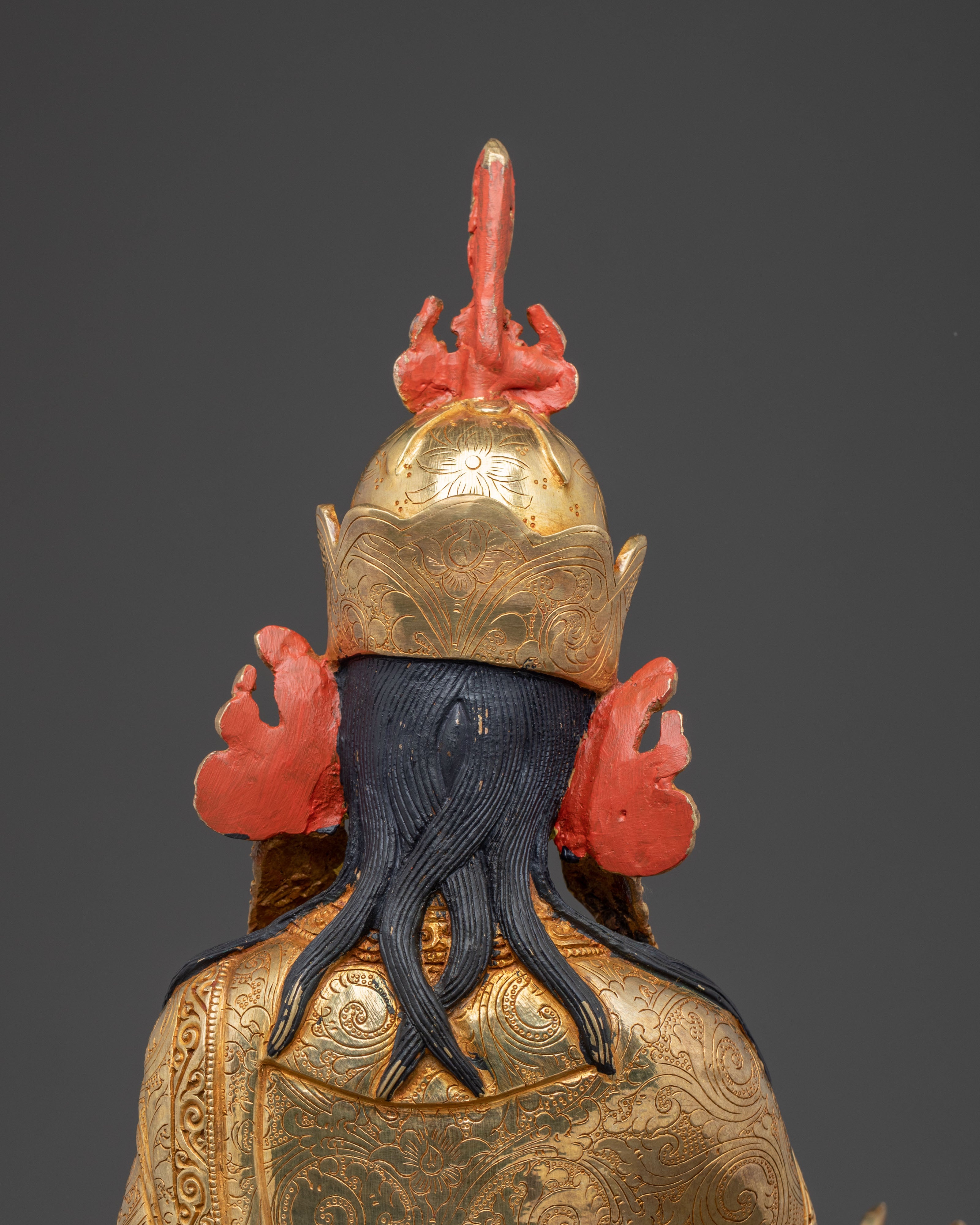 Guru Rinpoche Enlightened Master - 24K Gold Gilded Statue