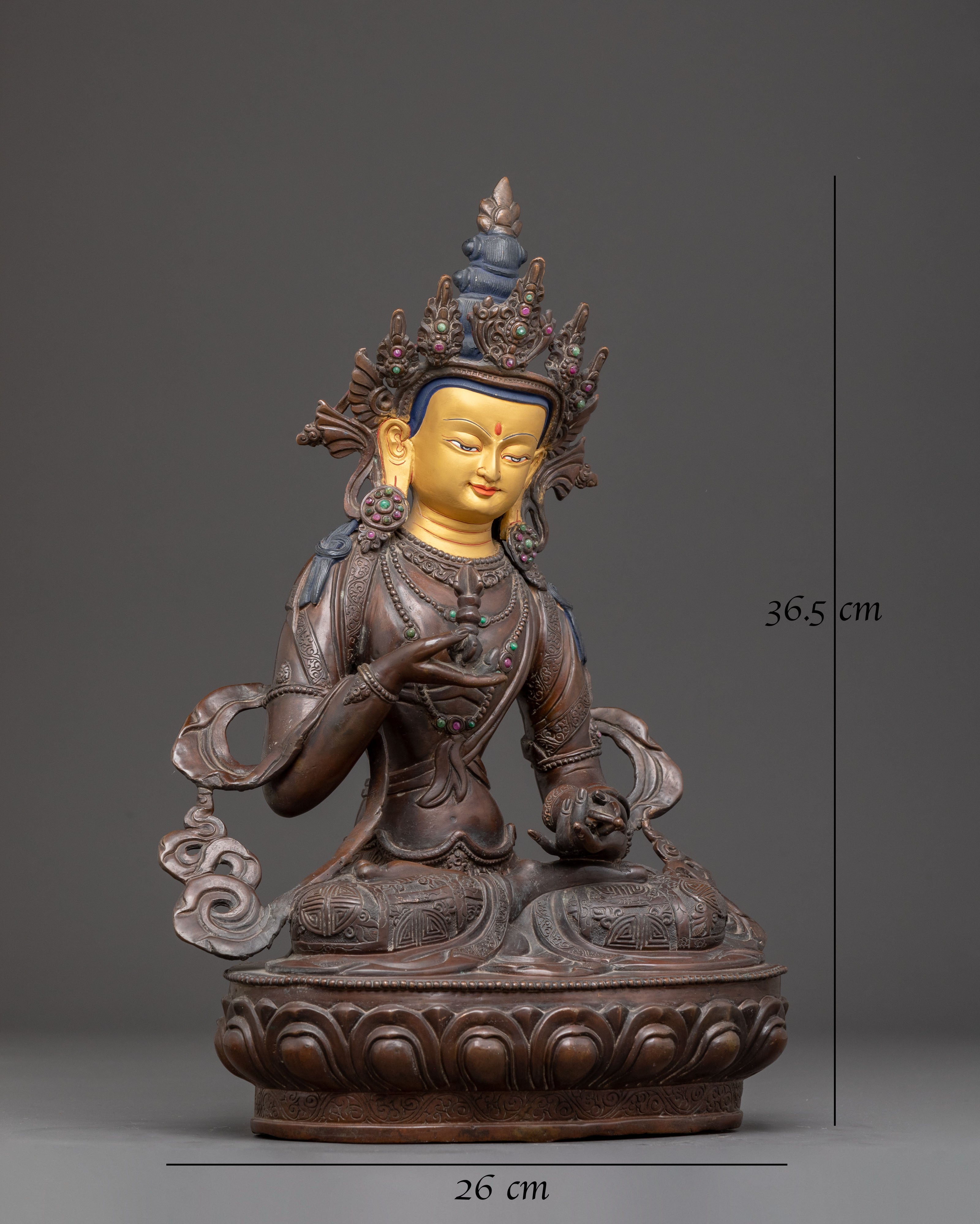 Handmade Vajrasattva Oxidized Copper Statue – Purification Artistry