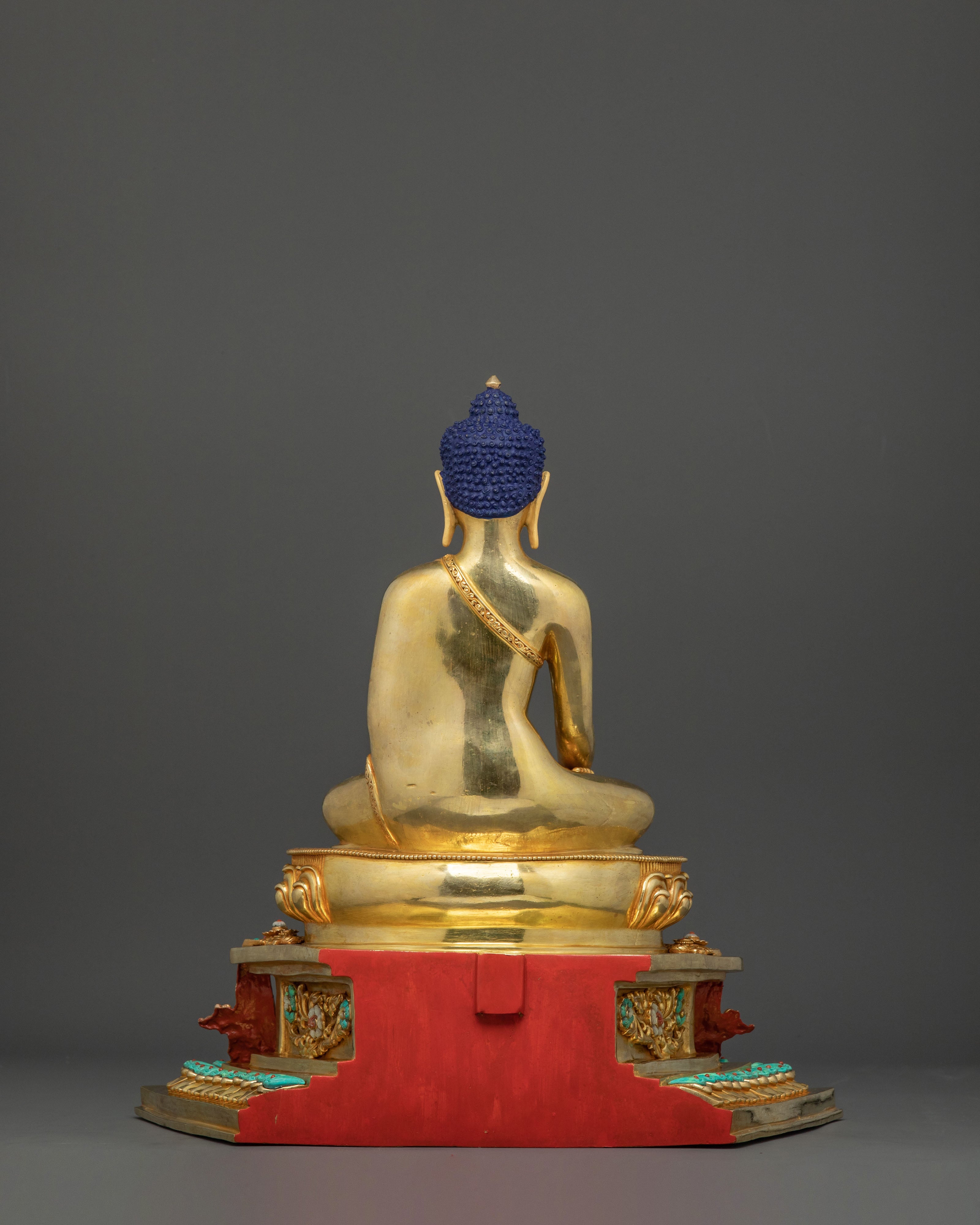 Handcrafted Shakyamuni Buddha Statue with Throne