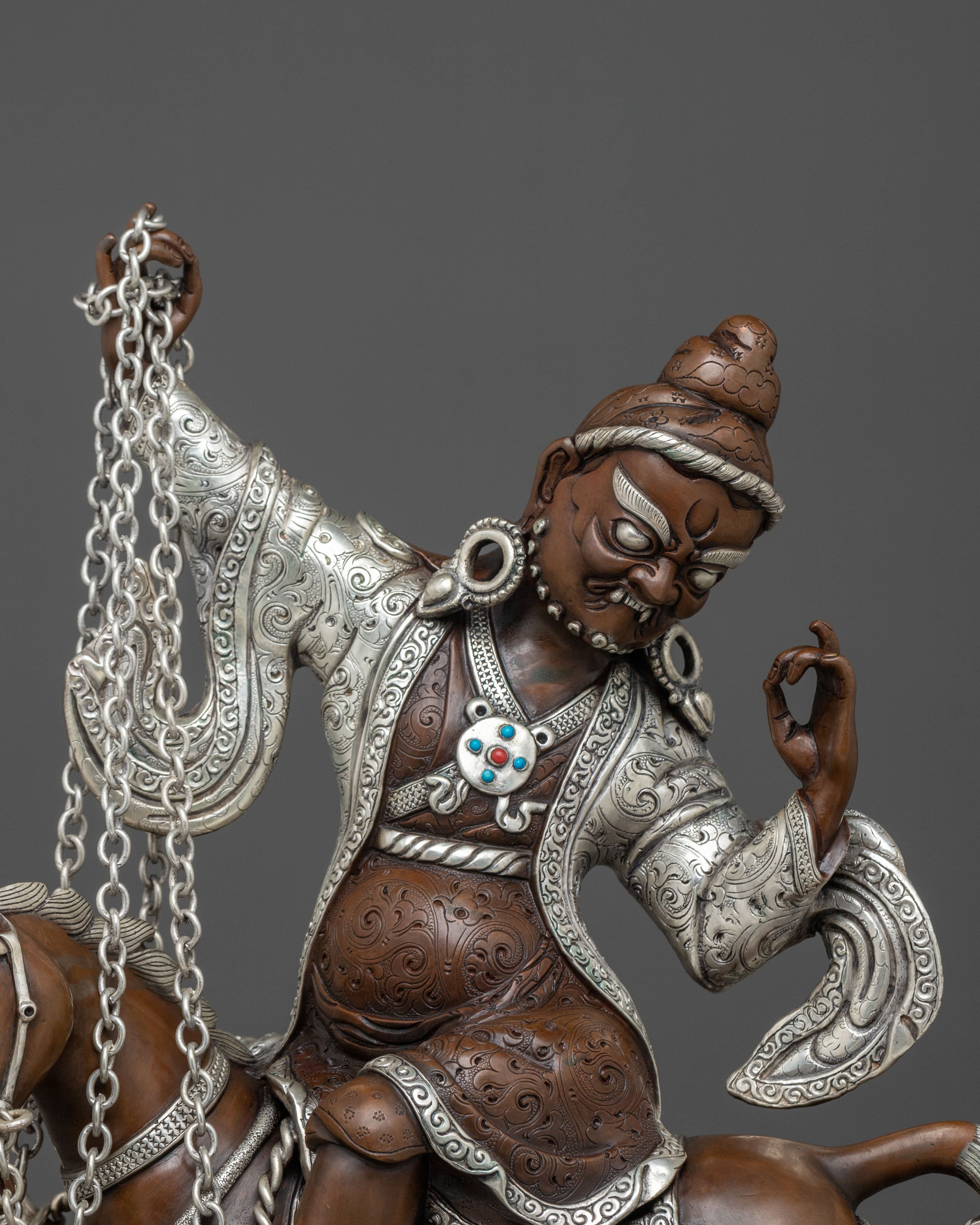 Chimar Sculpture: Handcrafted Silver-Plated Protector