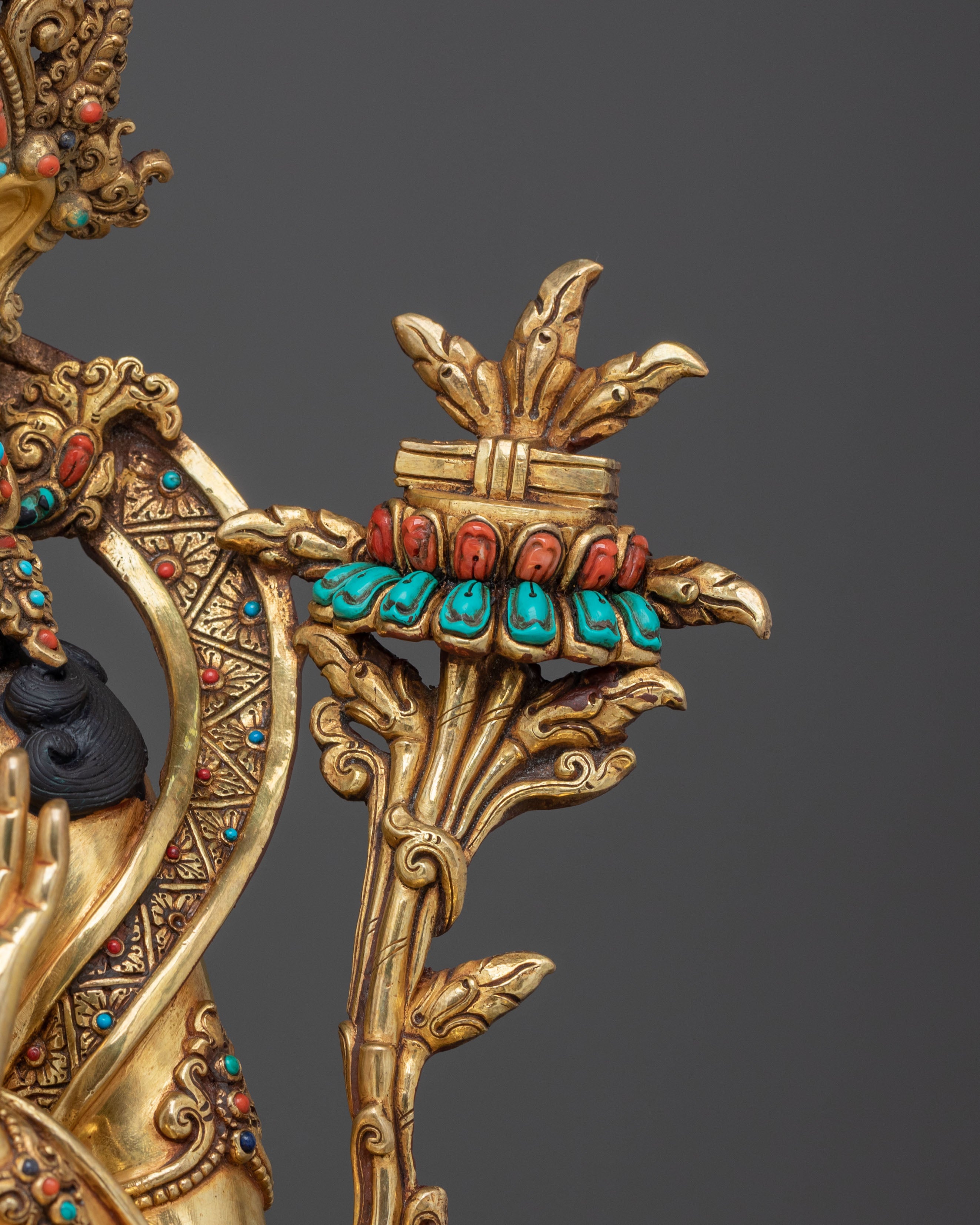 Wisdom Deity Manjushri Sacred Statue | Tibetan Buddhist Altar Figure