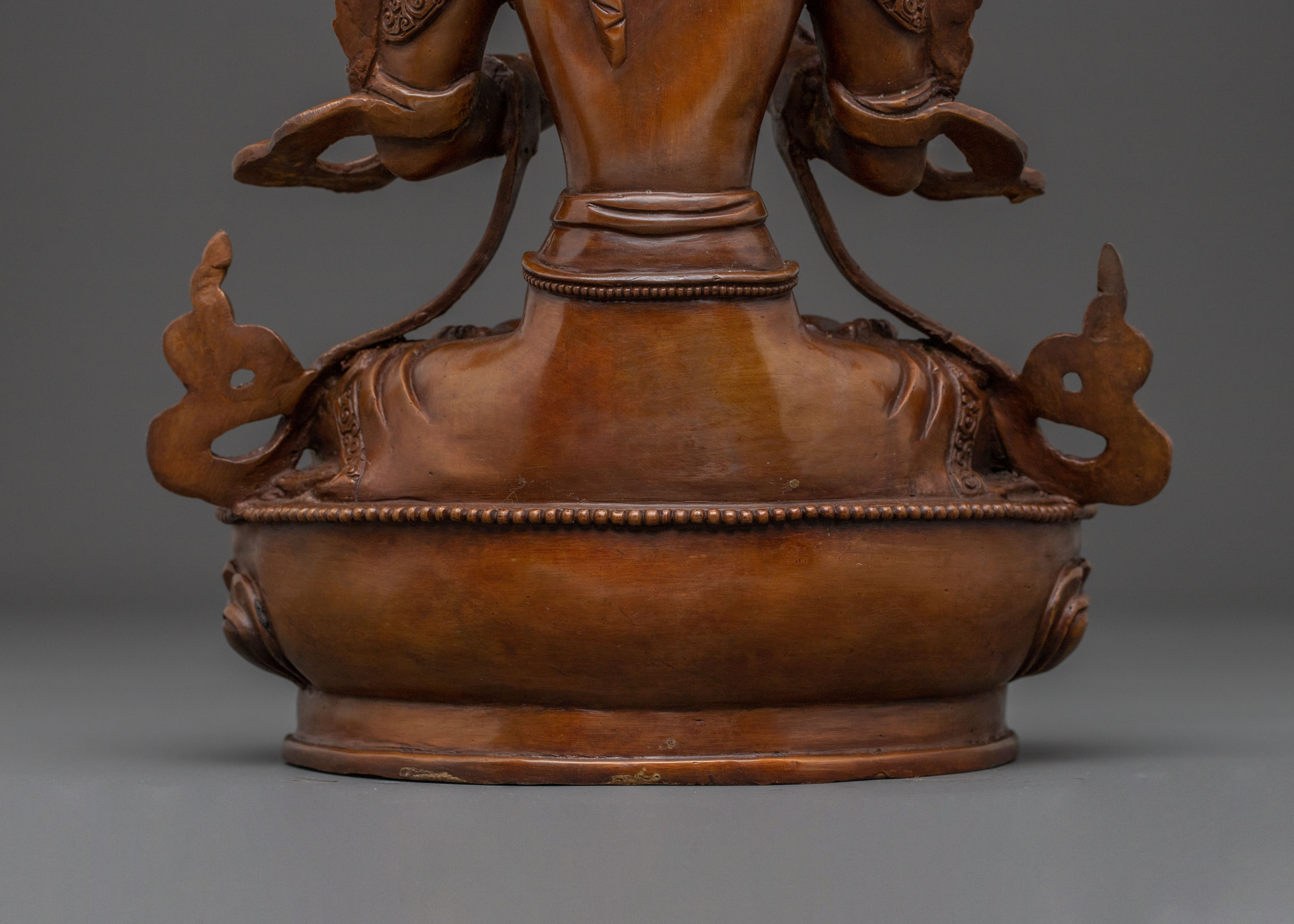 Maitreya Buddha Statue of Hope: Oxidized Copper Artistry