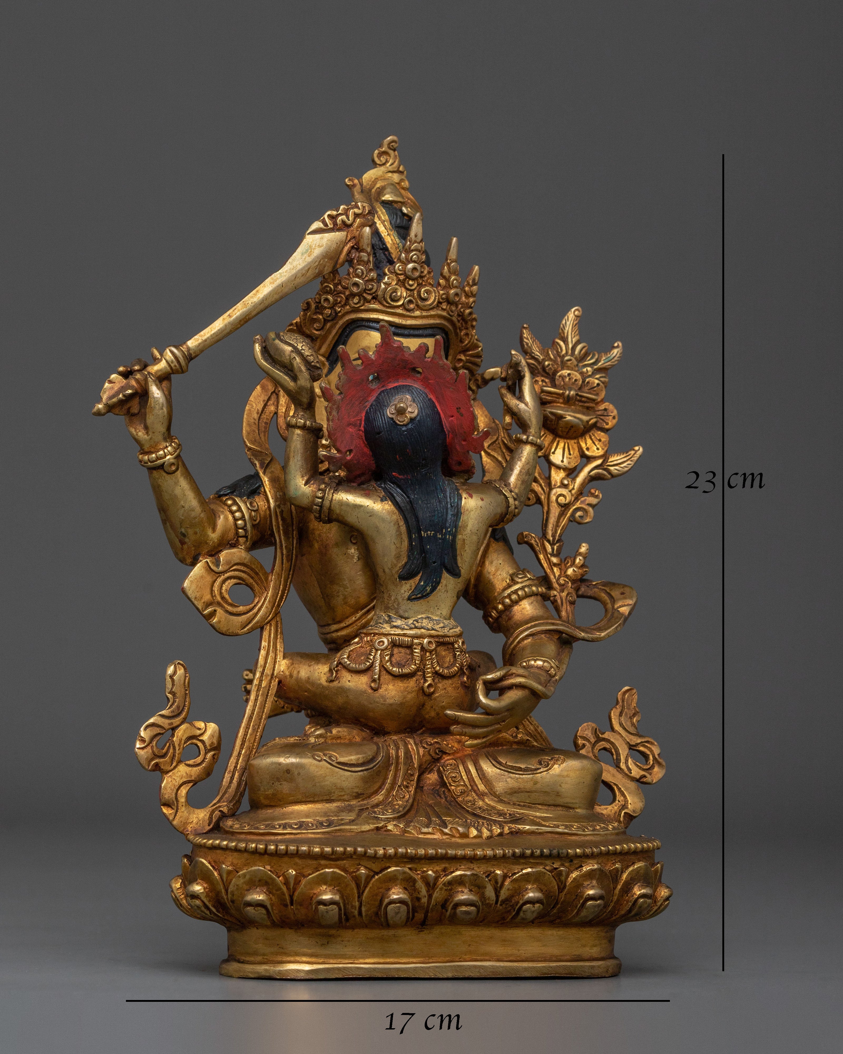 Wisdom Bodhisattva Manjushri Golden Sculpture