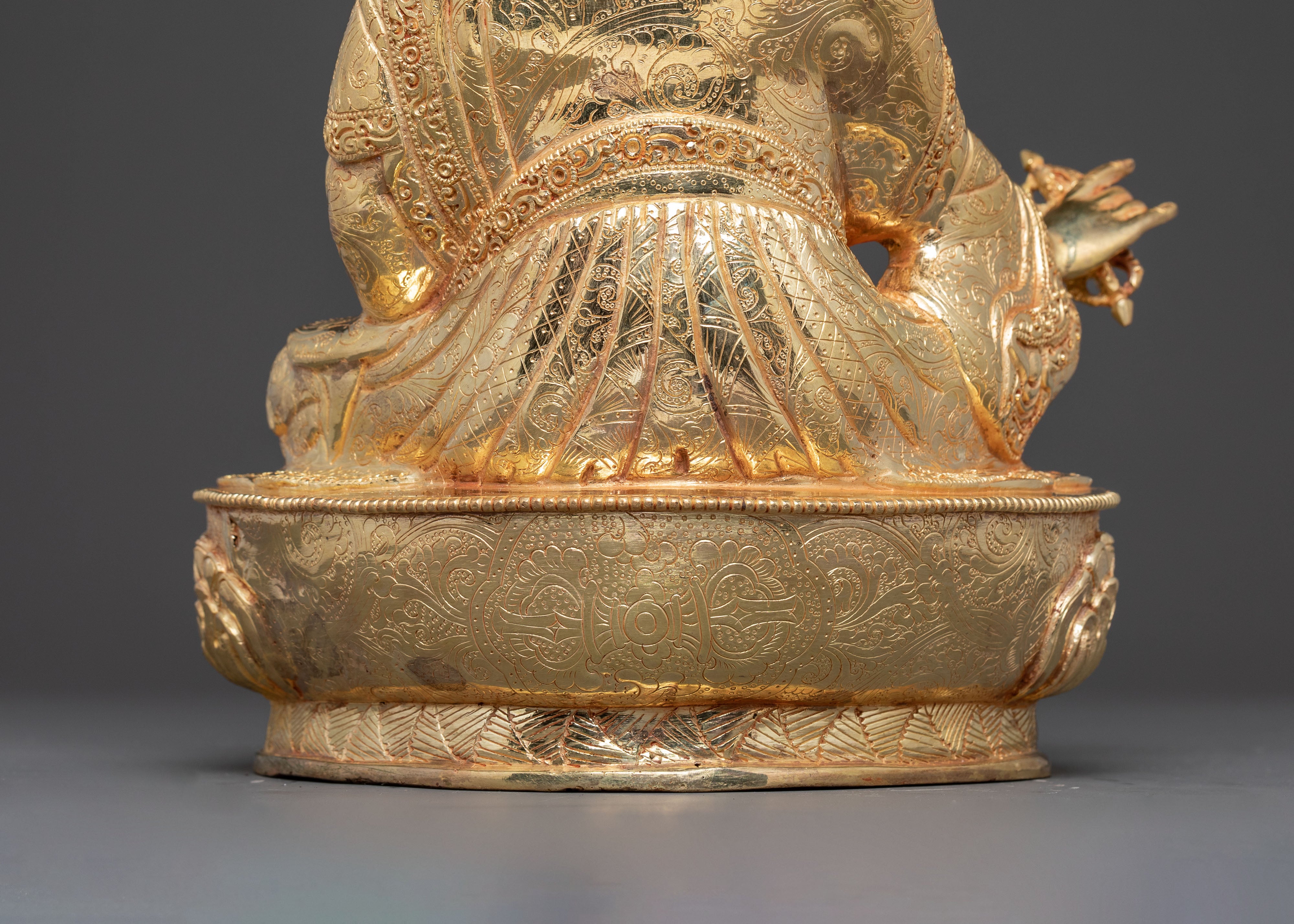 Handmade Guru Rinpoche Golden Statue | Meditation & Blessings