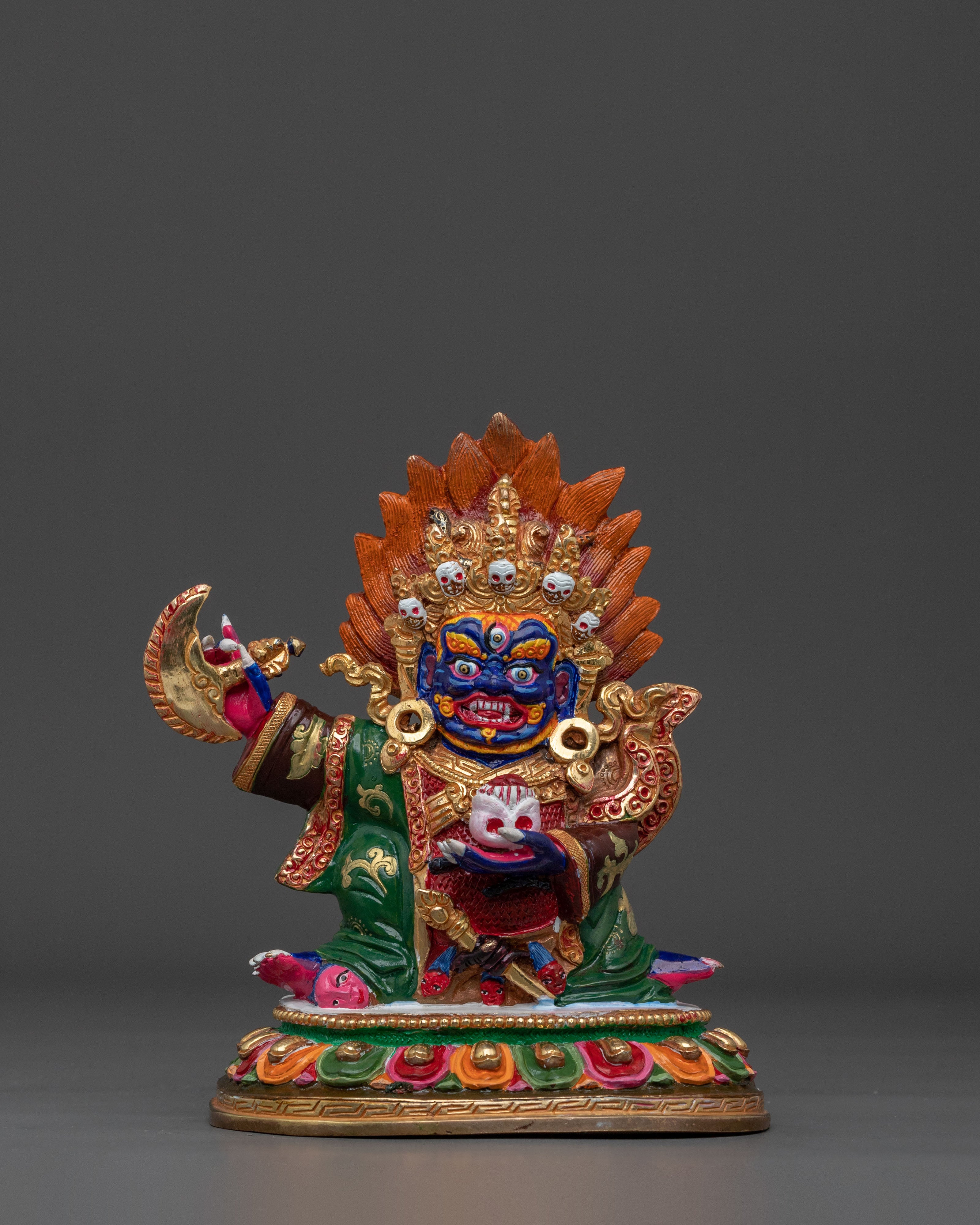 Traditional Mahakala Bernakchen Sculpture | Wrathful Dharma Protector