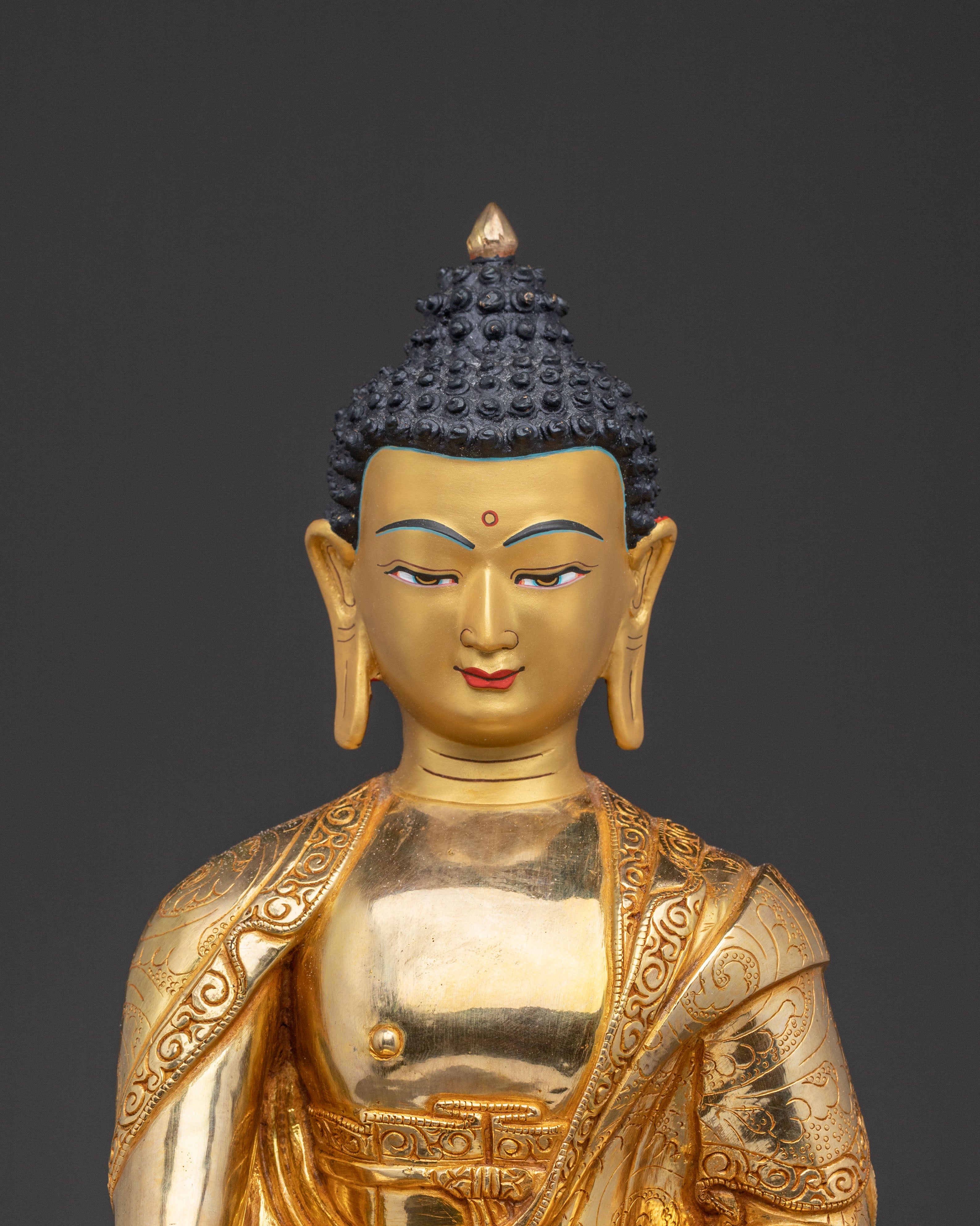 Shakyamuni Buddha Wisdom Statue – 24K Gilded Figure