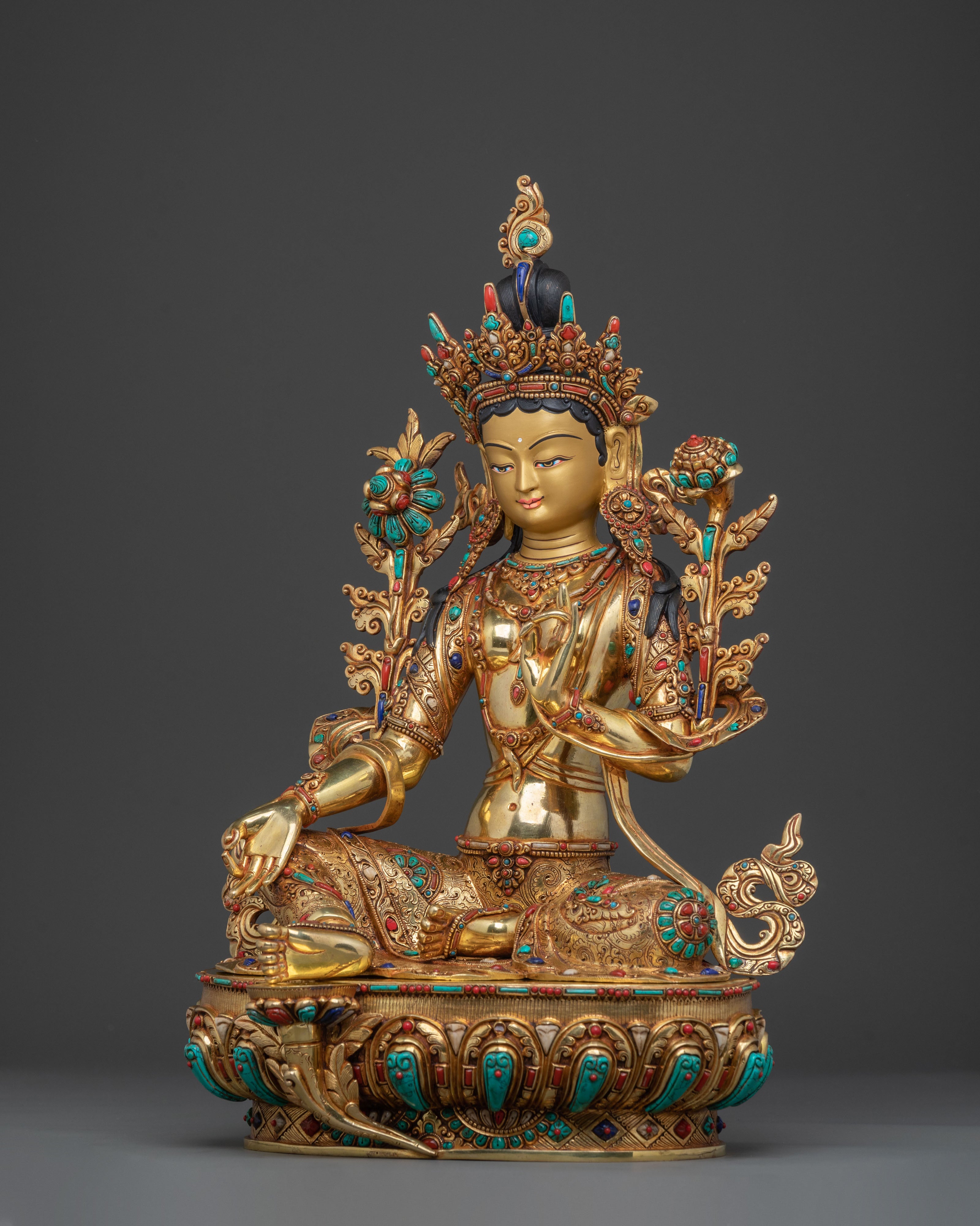 Goddess Green Tara Statue | Meditation Altar Decor