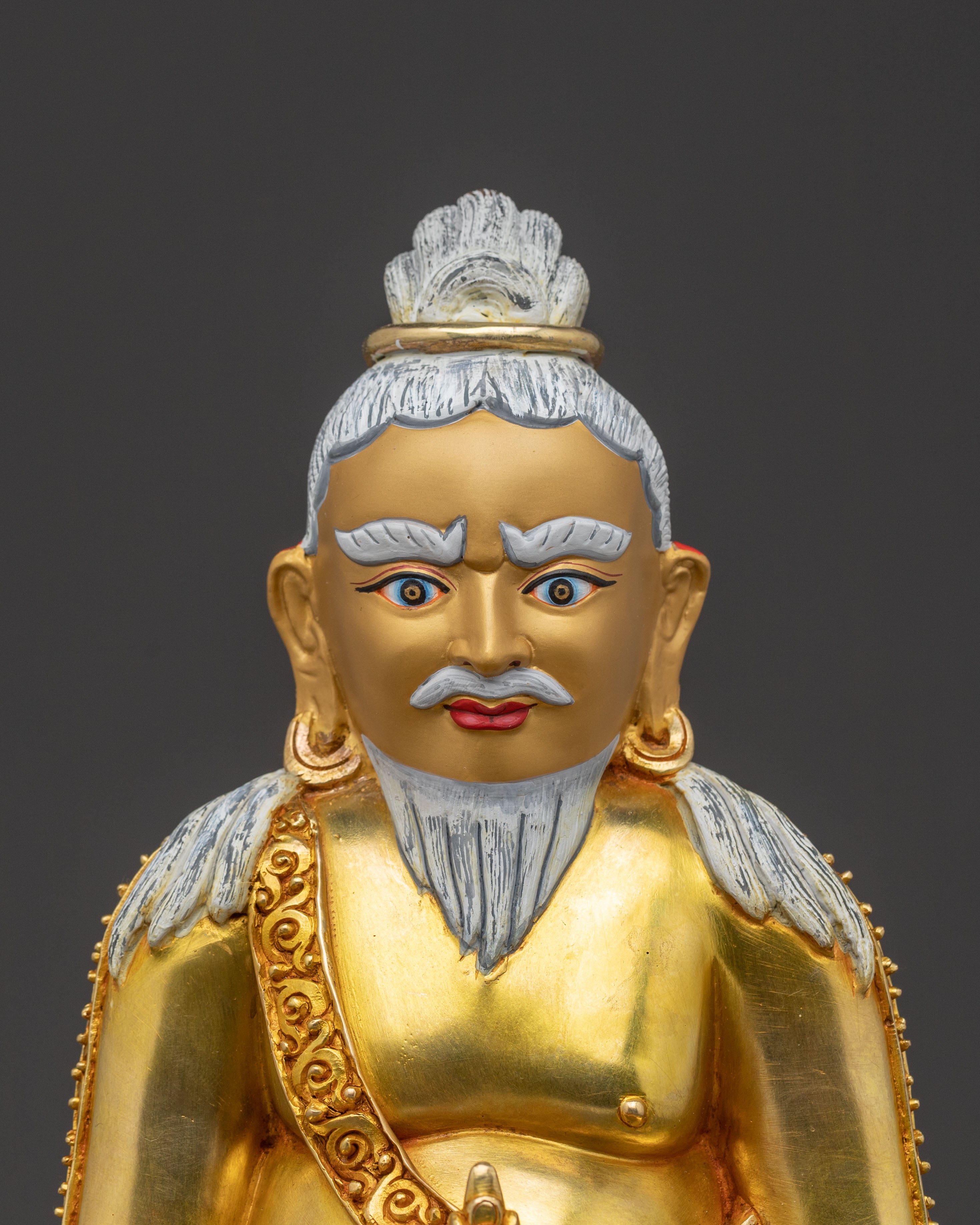 Master Thangtong Gyalpo Spiritual Statue: Hand-Gilded Copper Artistry