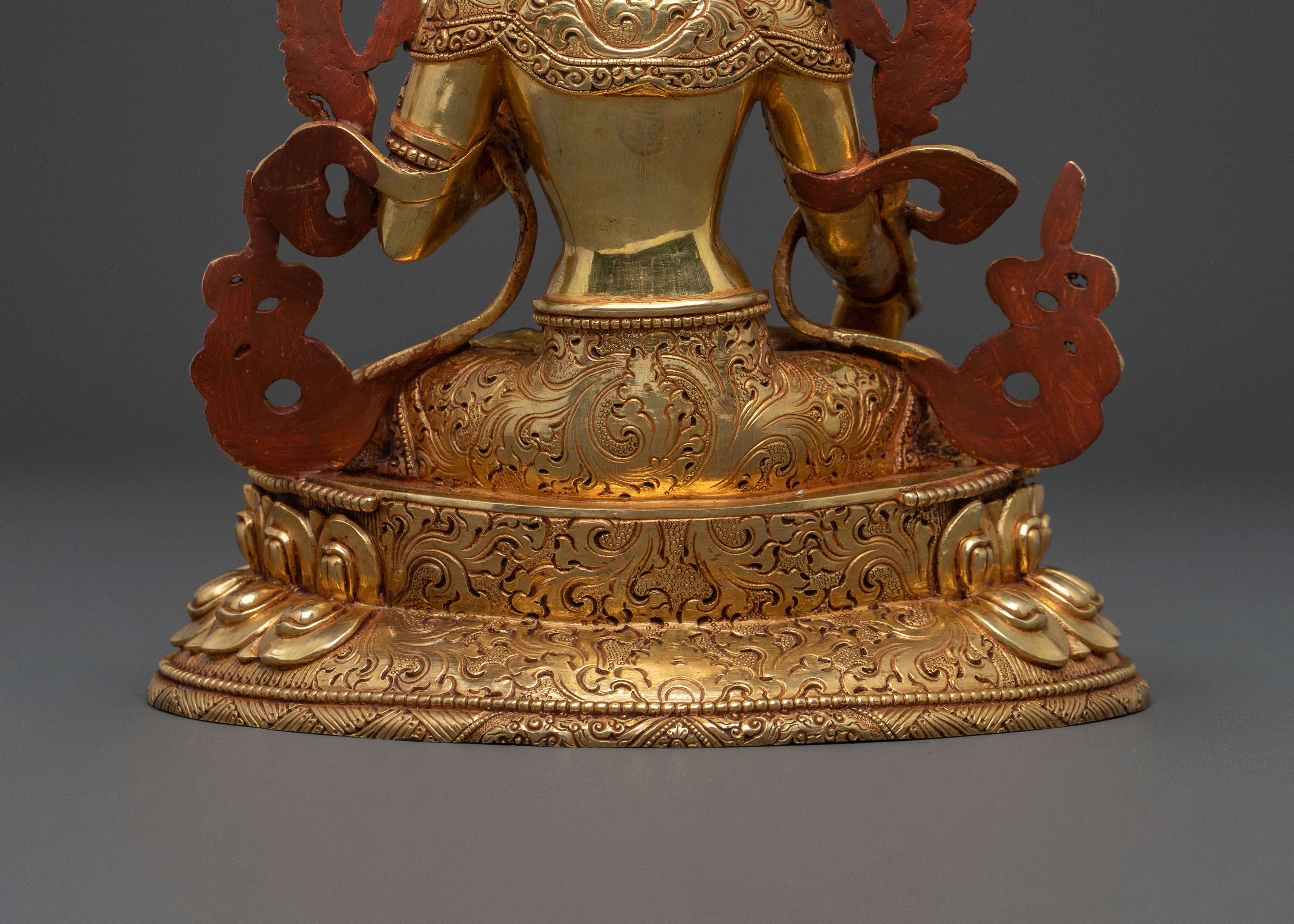 White Tara Figure: 24K Gold Gilded for Spiritual Decor