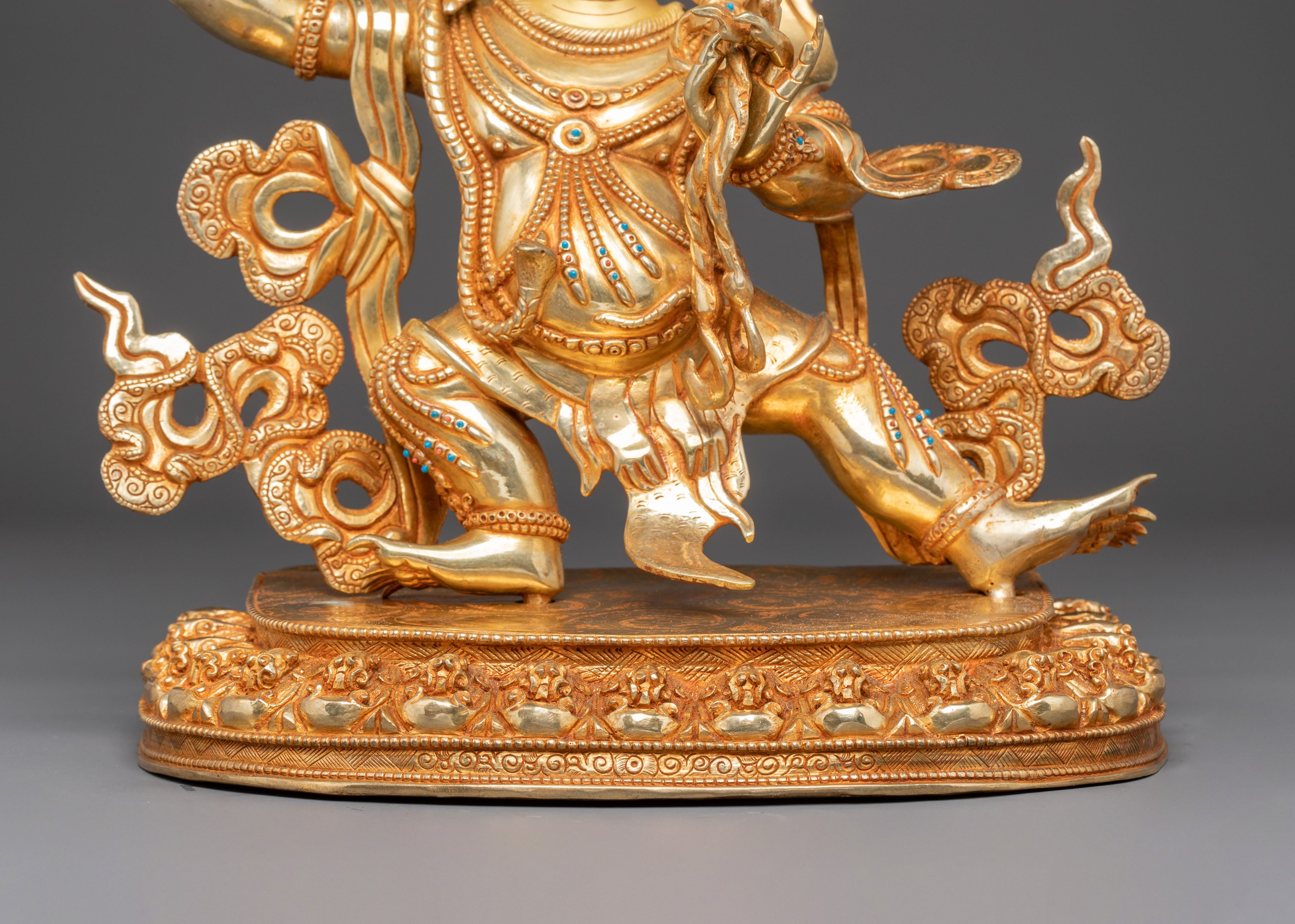 Golden Statue of Dharma Protection Vajrapani | Guardian of the Dharma