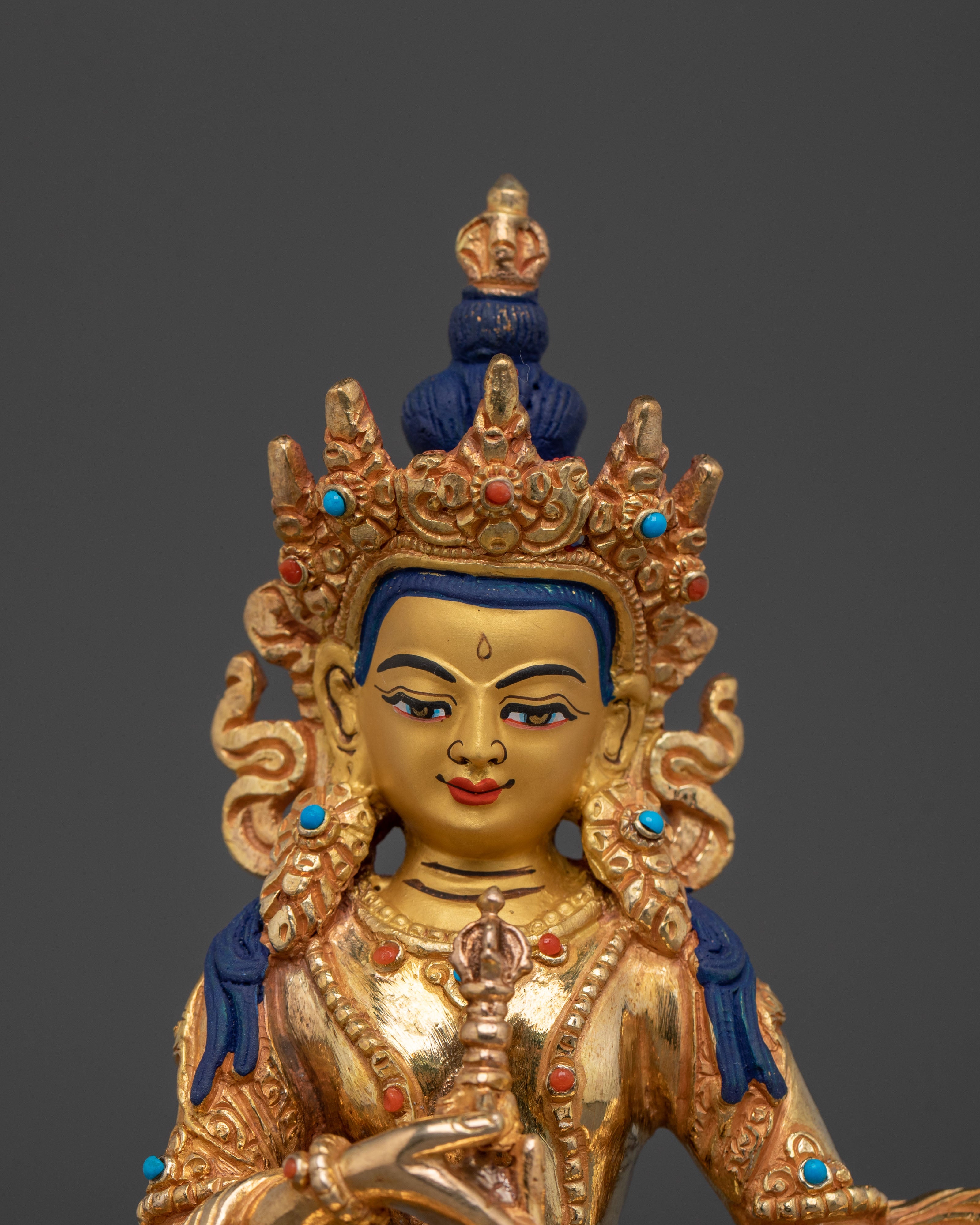 Vajrasattva Traditionally Hand Carved Statue : Altar Decor