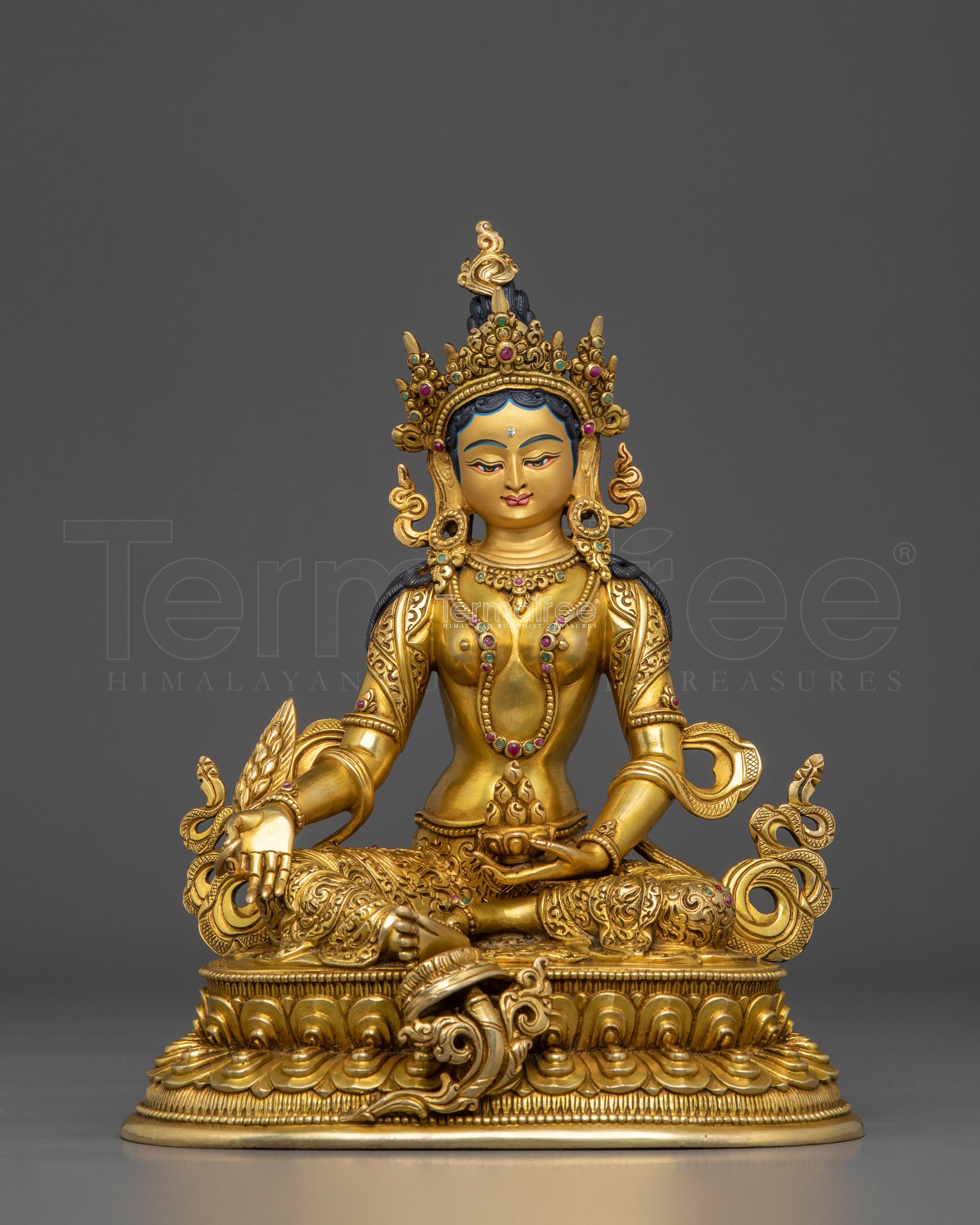 Hand Carved Kshitigarbha Statue | Meditation Altar Decoration