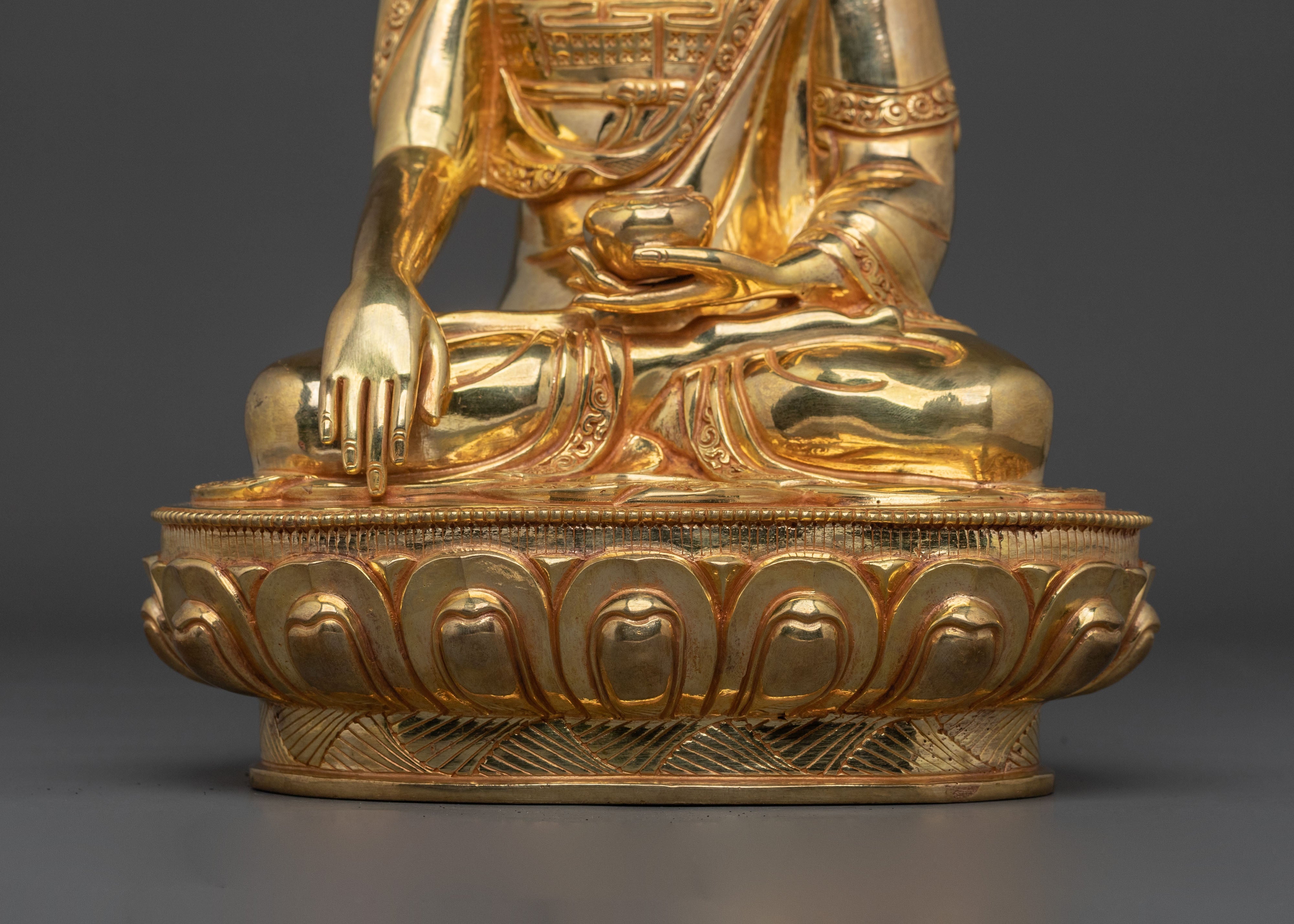 Hand Carved Gautama Buddha Statue | Tibetan Buddhist Altar Decor