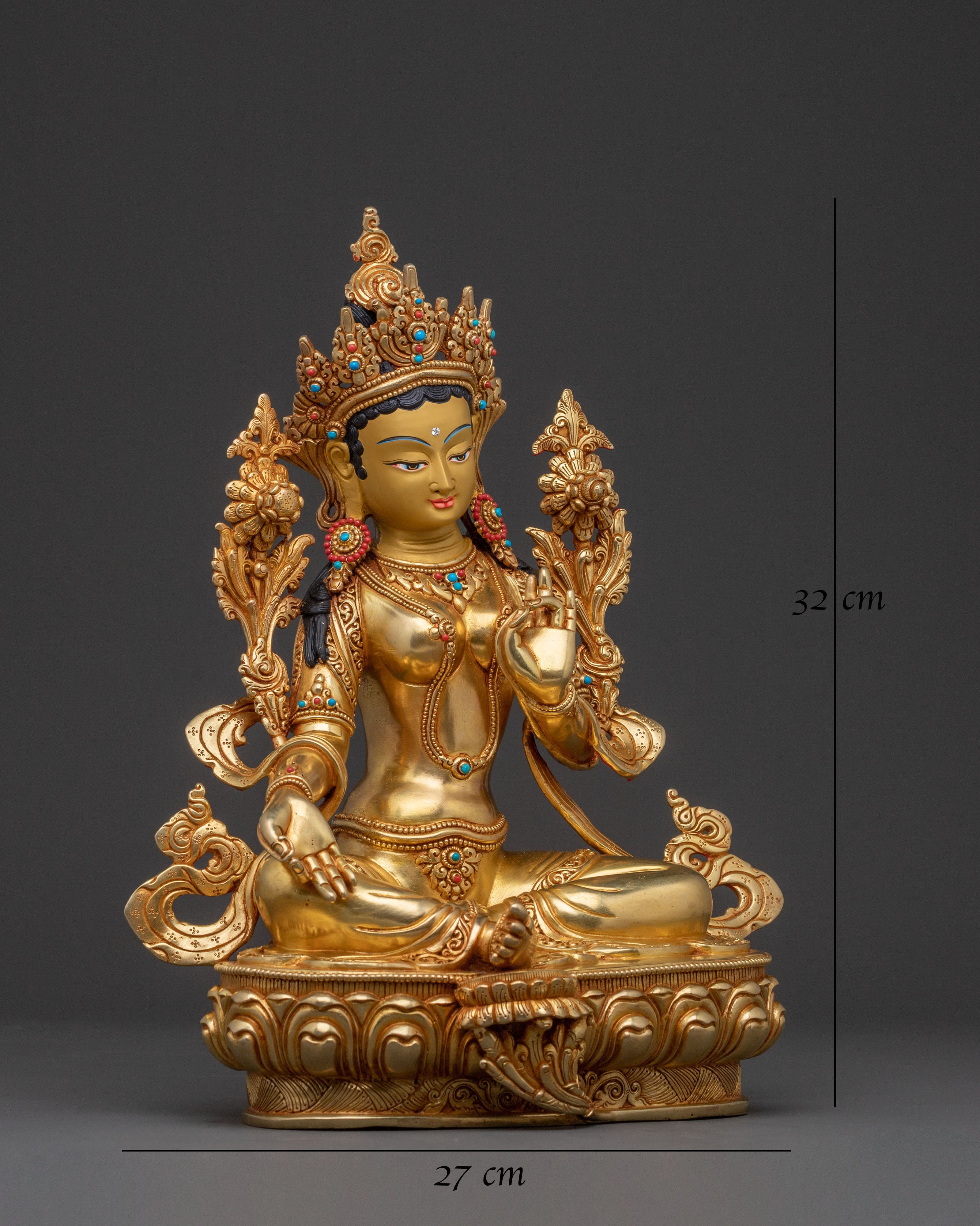 Green Tara Divine Statue | Tibetan Goddess of Compassion