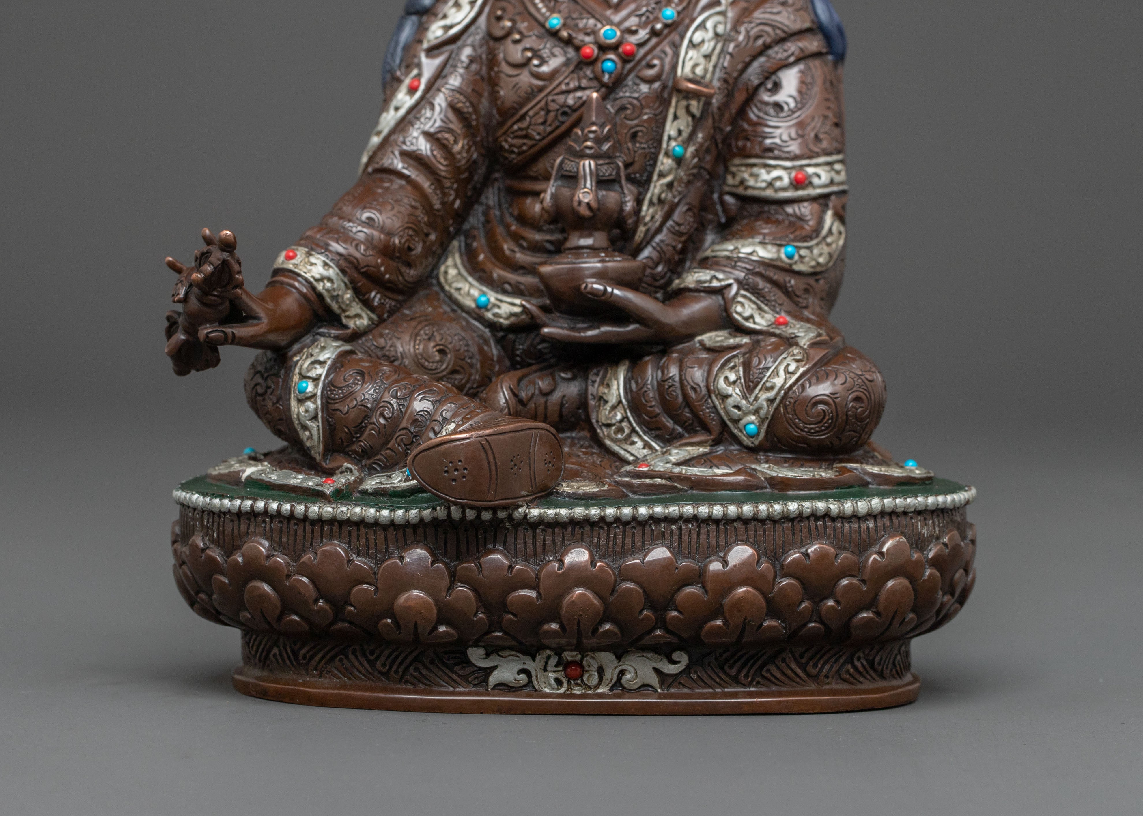 Guru Rinpoche Silver Plated Meditation Statue