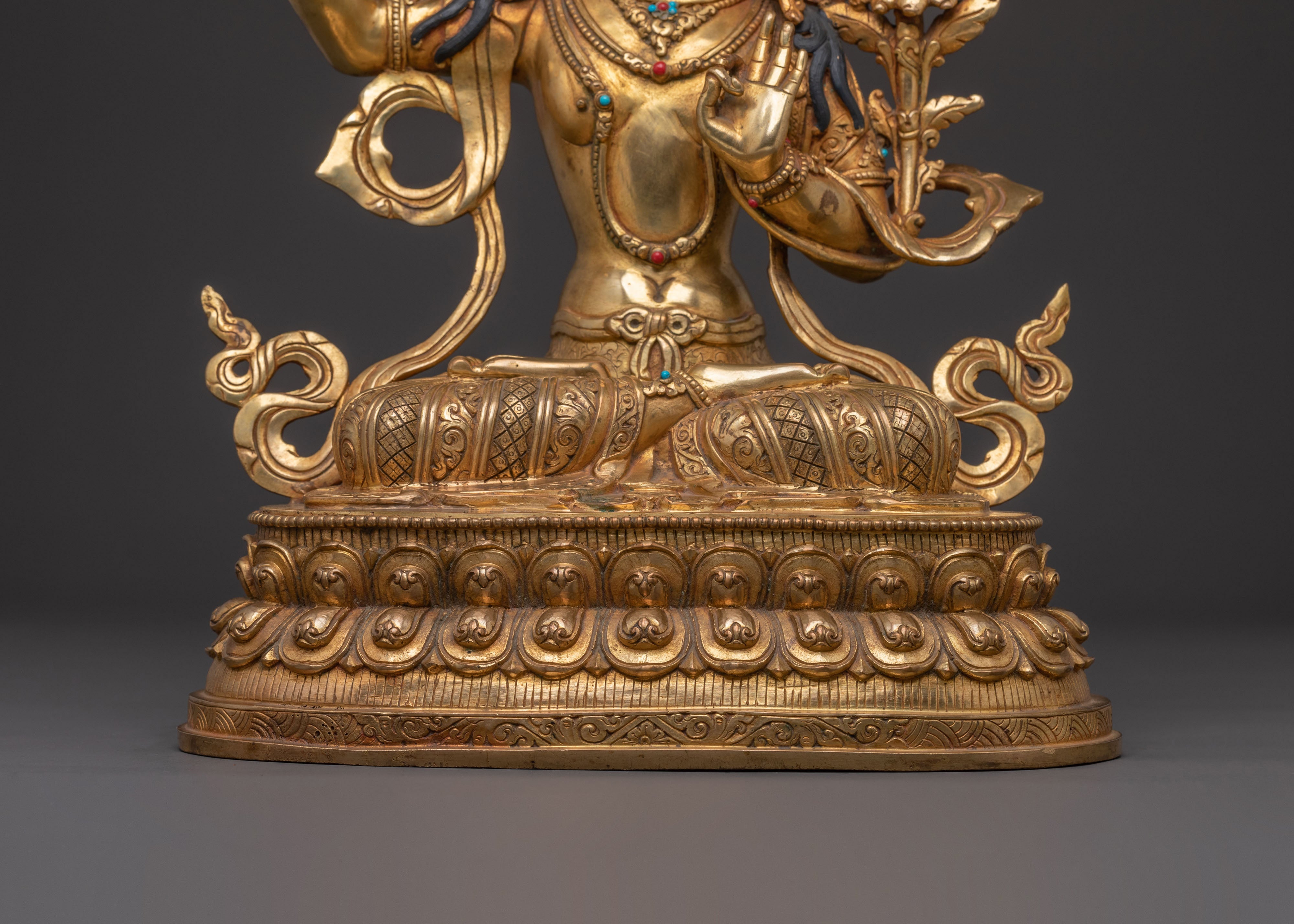 Manjushri Statue Holding Wisdom Swords | Radiant Enlightenment