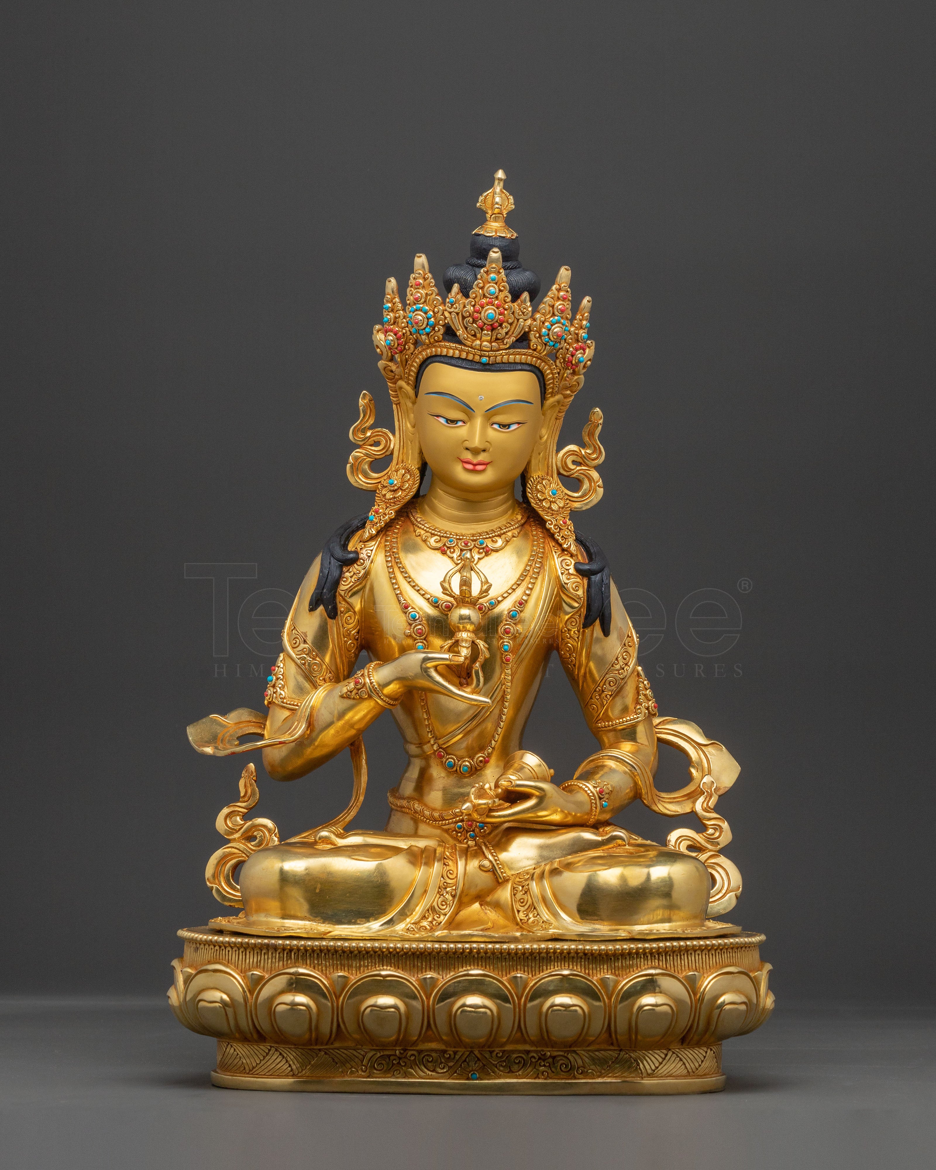Vajrasattva Wisdom Purifier Statue: Gilded Copper Artwork