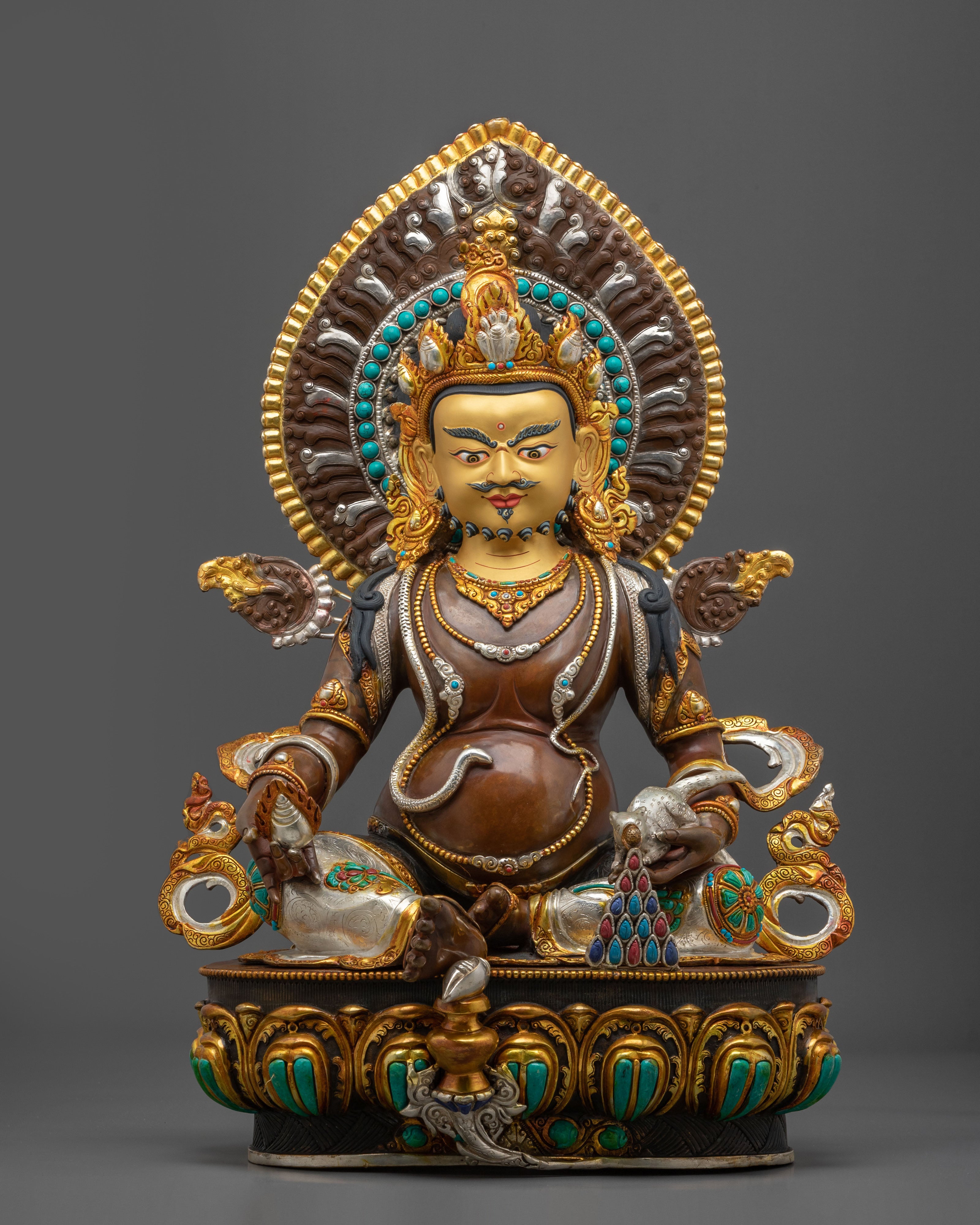 Traditional Dzambhala Wealth Deity Statue | Guardian of Prosperity