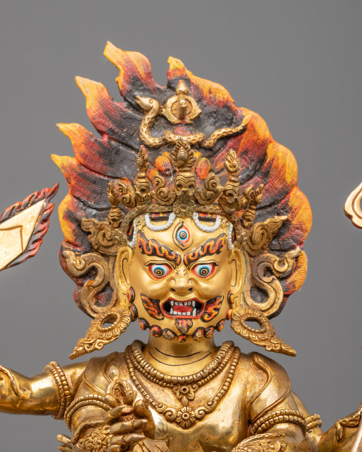 Chaturbhuja Mahakala Copper Sculpture