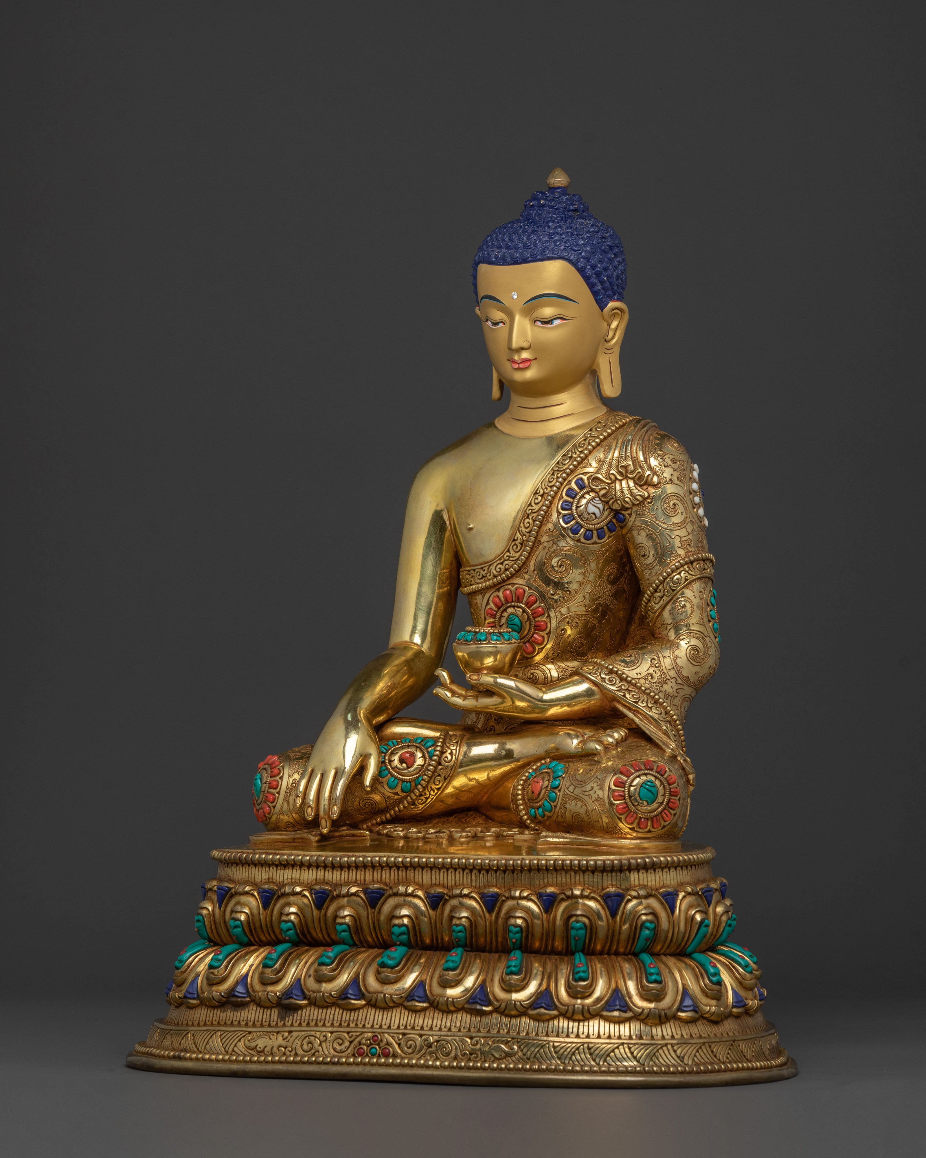 Shakyamuni Buddha Statue | 24K Gold Gilded Art