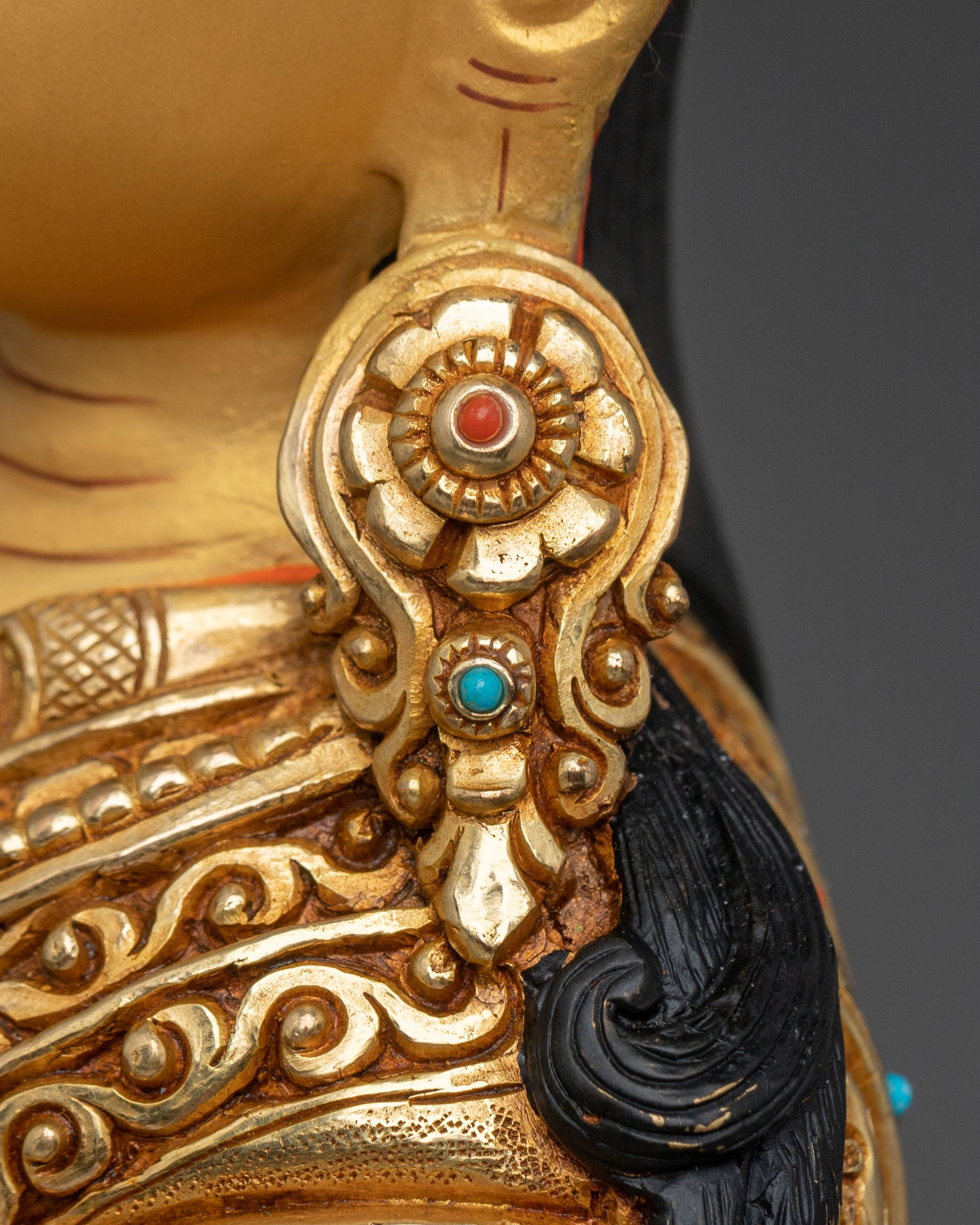 Guru Rinpoche Statue | 24K Gold Gilded Serenity