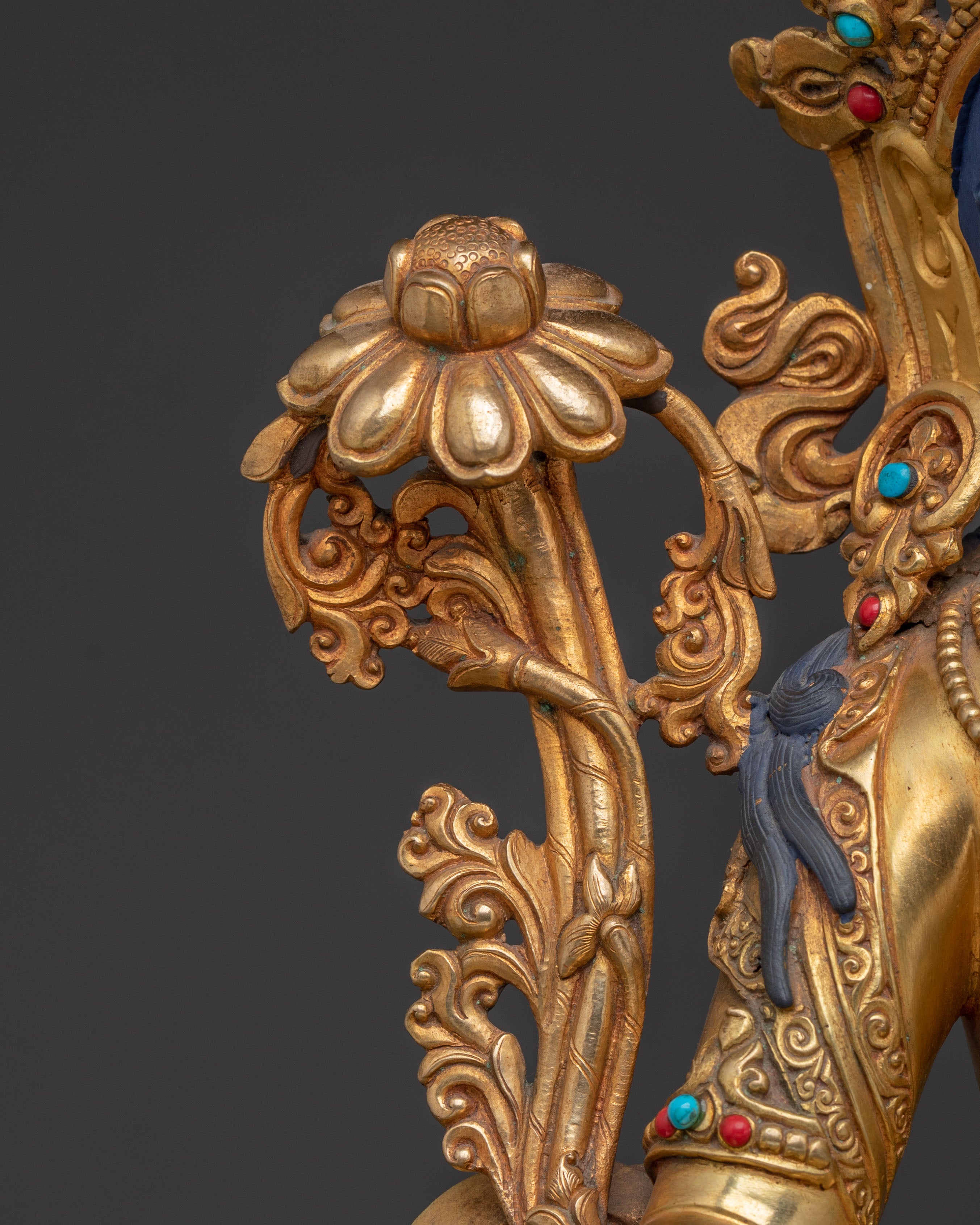 Handcrafted Goddess Green Tara Statue for Protection