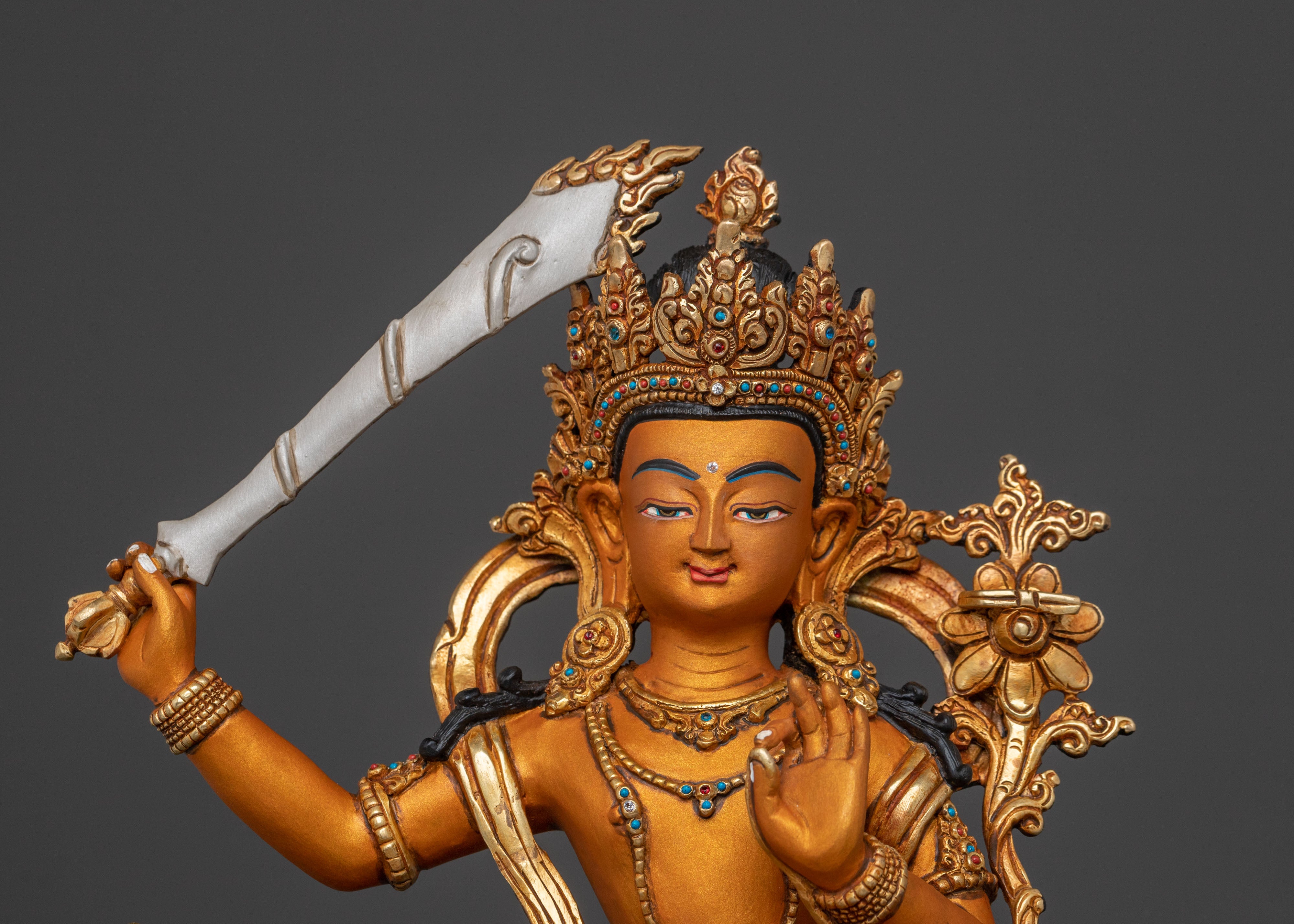 Simhanada Manjushri Statue | Tibetan Buddhist Bodhisattva