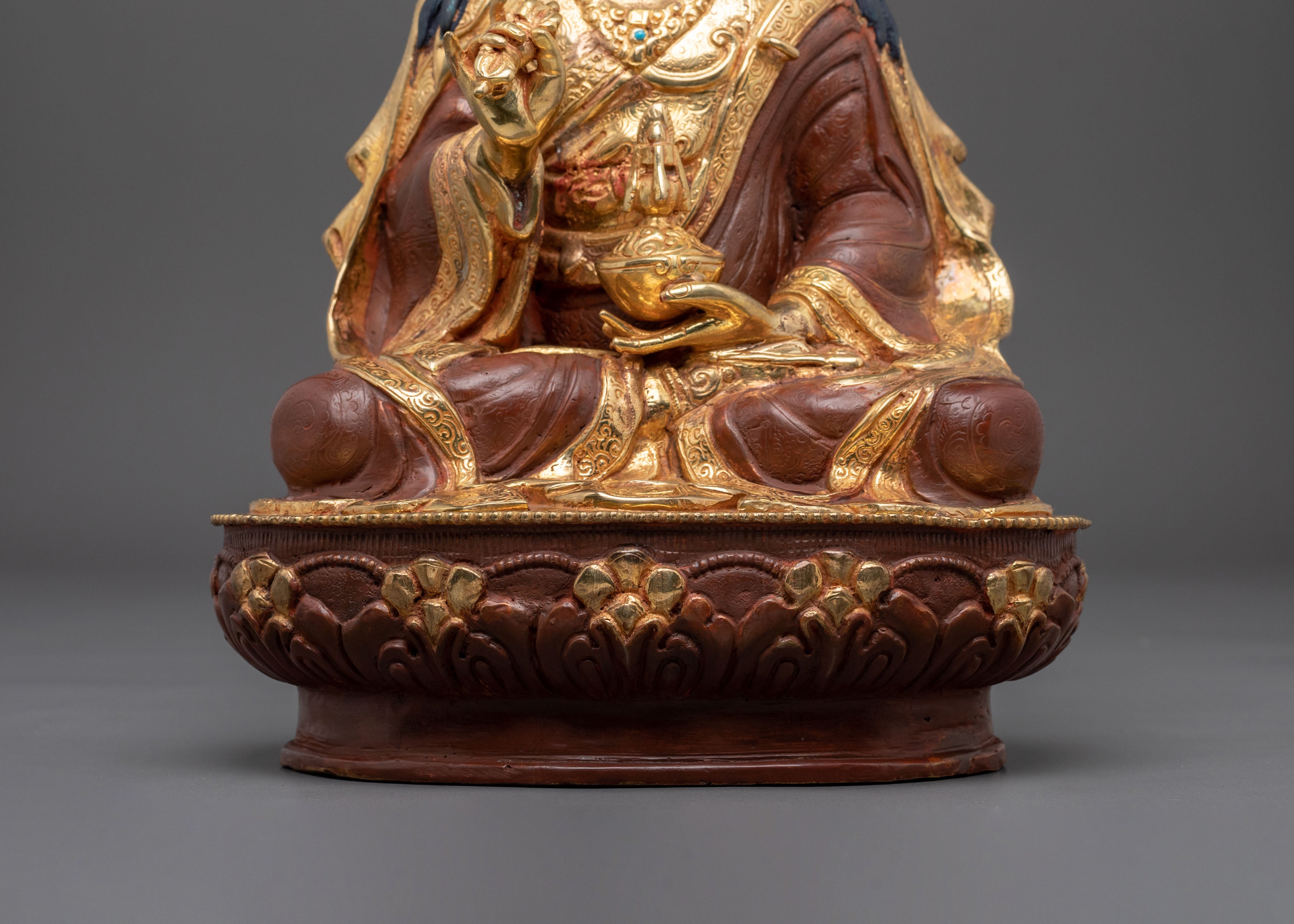 Guru Tsokye Dorje Buddhist Master Statue | 24K Gold Gilded