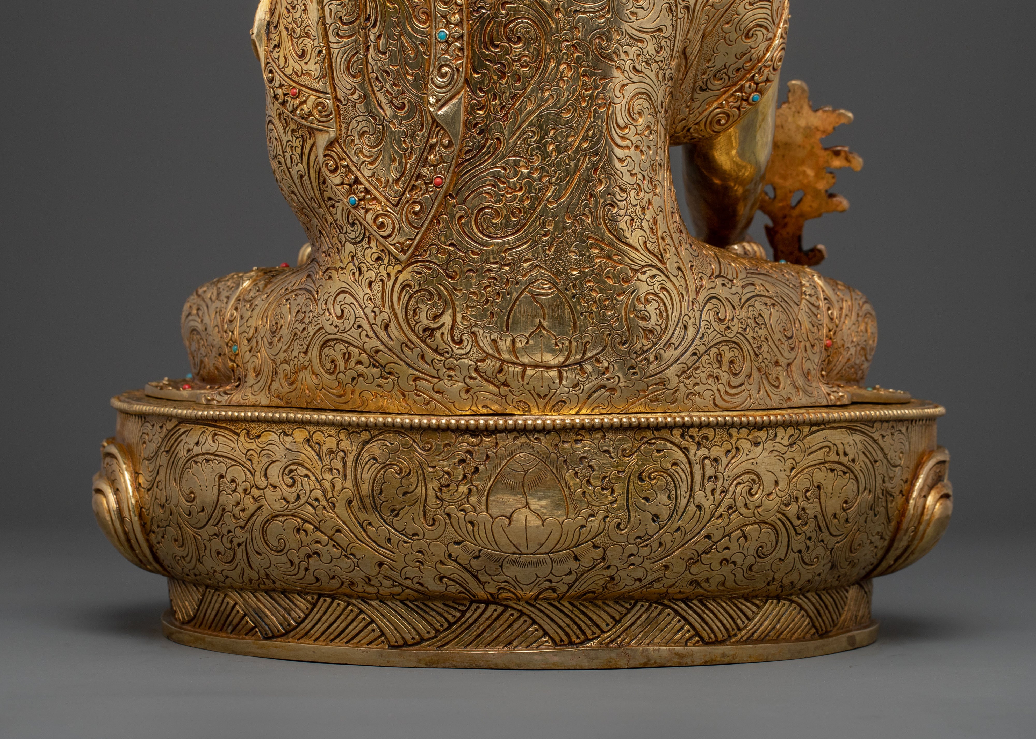 Medicine Buddha Golden Statue | Spiritual Healing