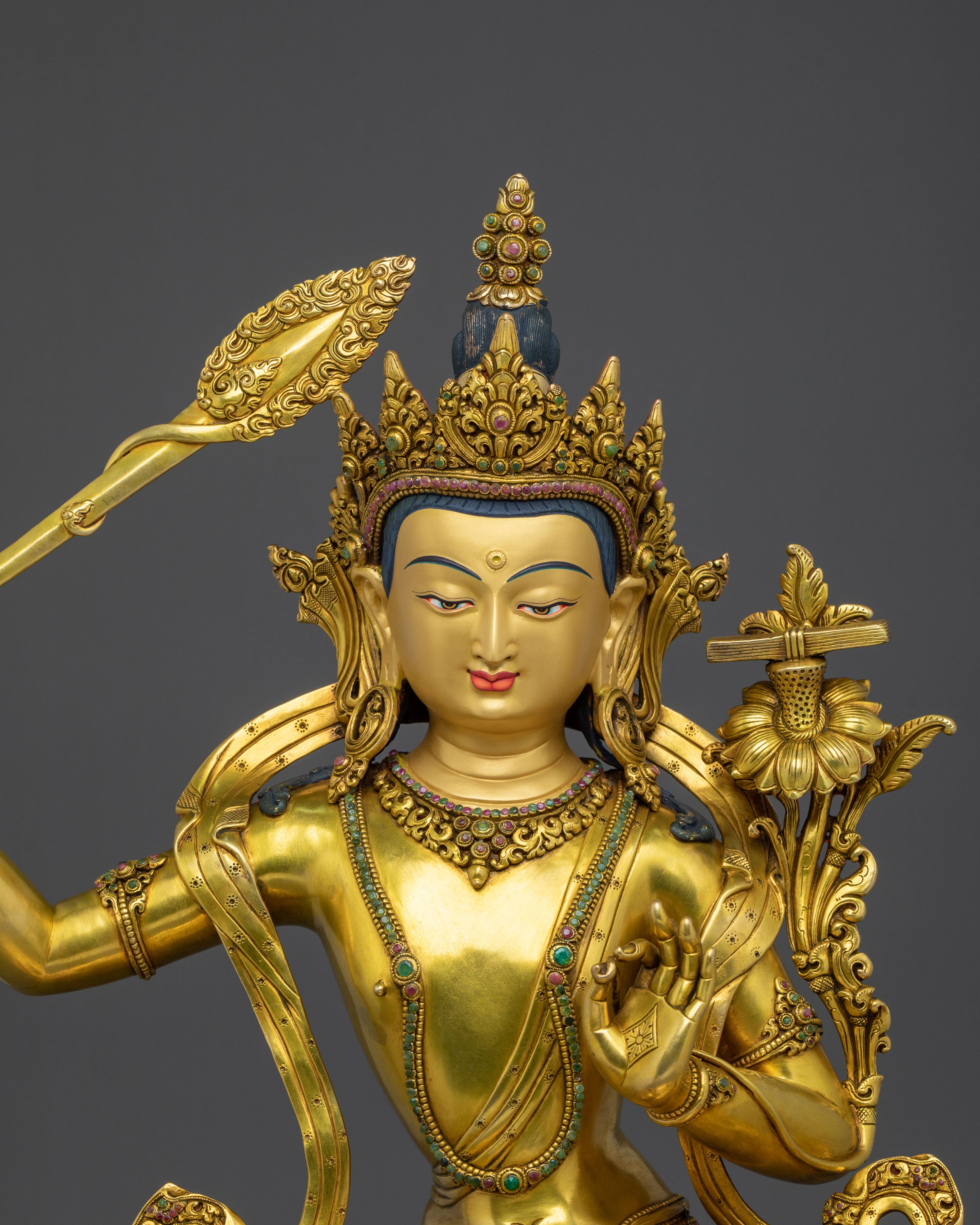 Handmade Manjushri Statue | Tibetan Wisdom Deity