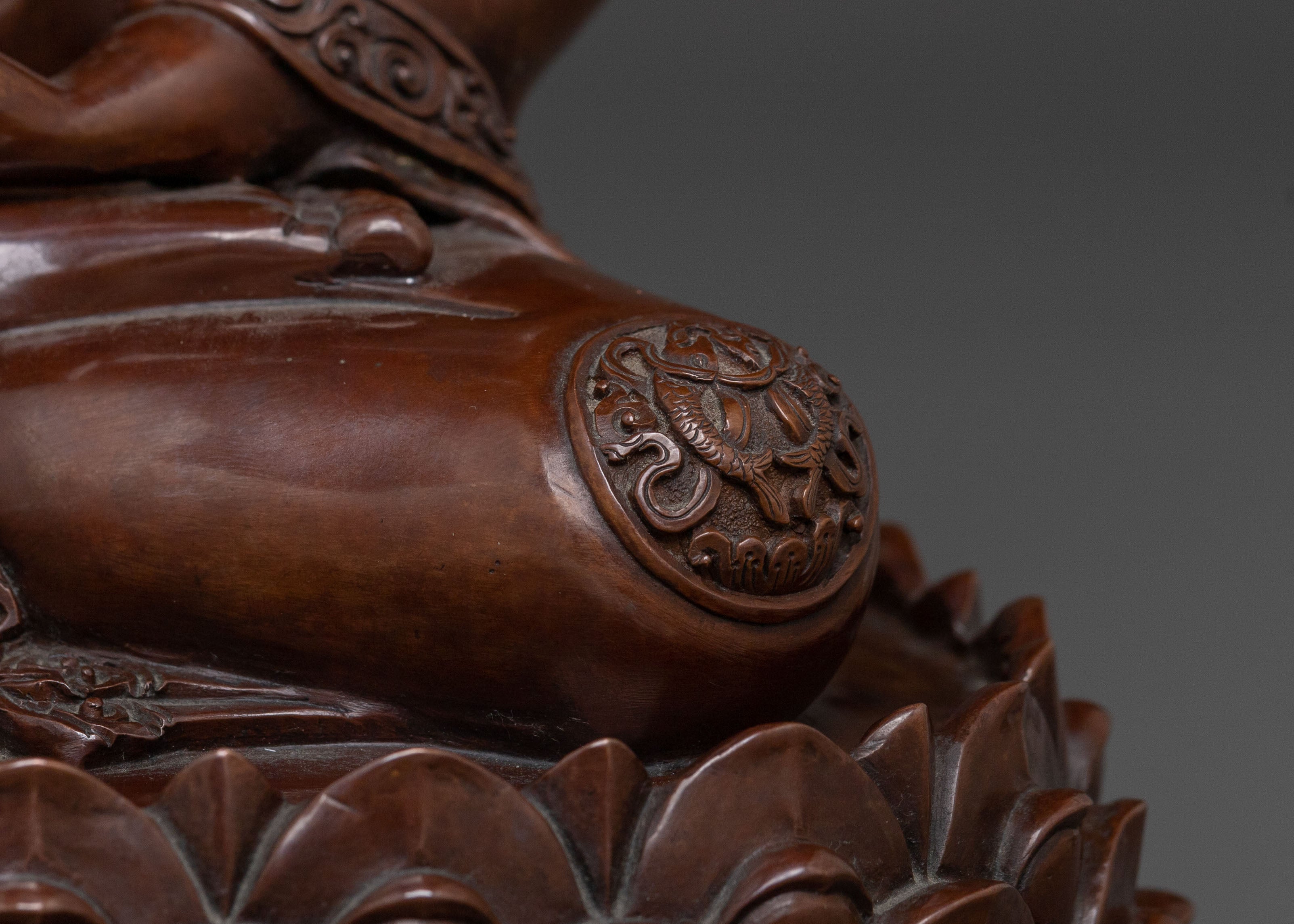 Amitabha Buddha: Oxidized Copper Statue